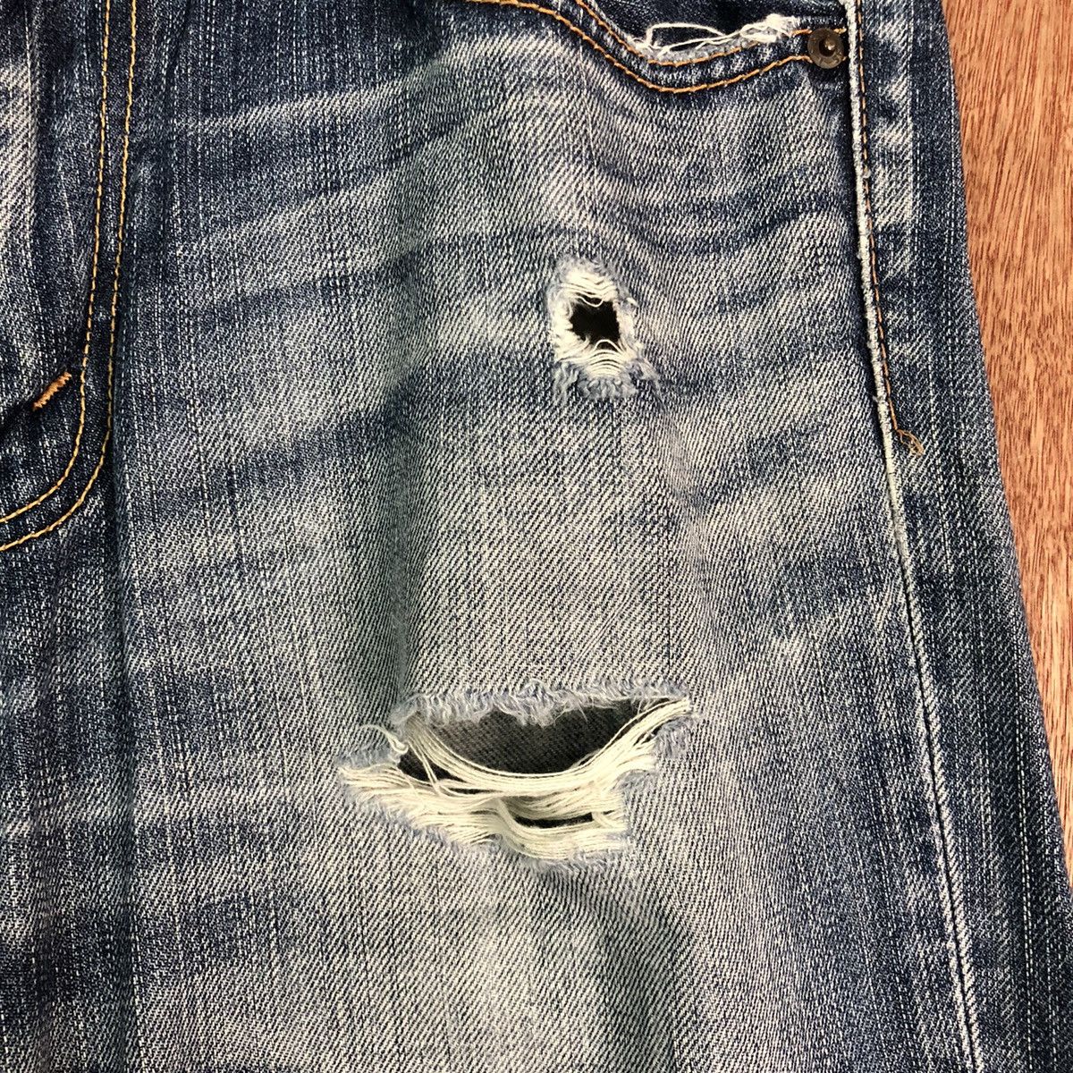 Levi's DLL Levis Strauss Distressed Blue Denim Pants vintage #C209 Size US 32 / EU 48 - 6 Thumbnail
