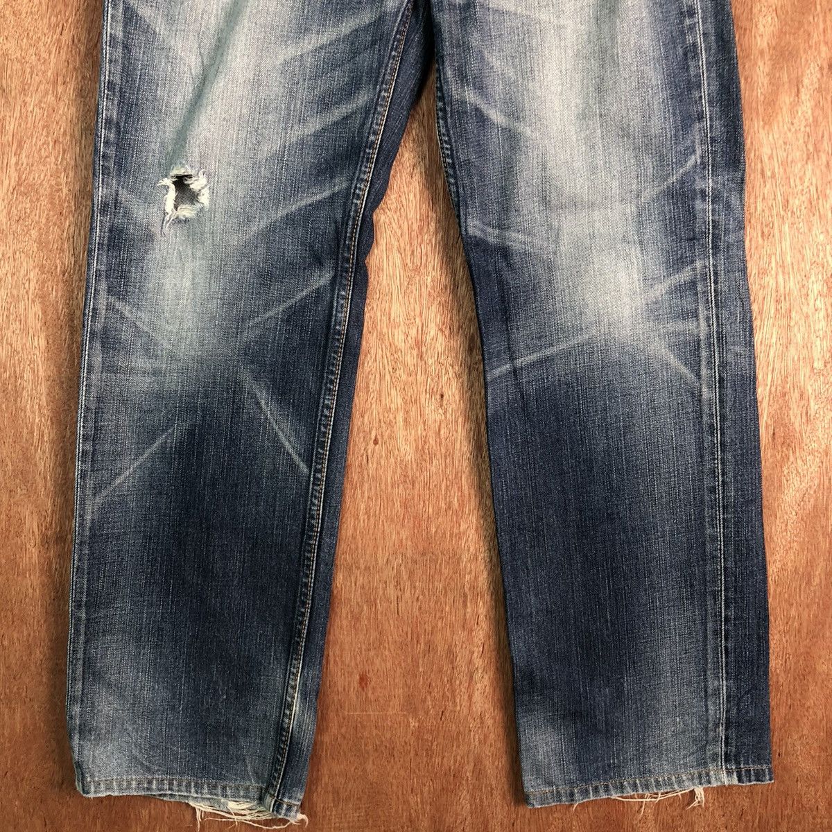Levi's DLL Levis Strauss Distressed Blue Denim Pants vintage #C209 Size US 32 / EU 48 - 3 Thumbnail