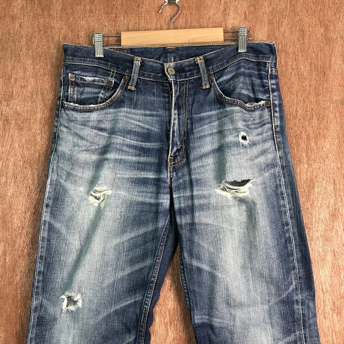 Levi's DLL Levis Strauss Distressed Blue Denim Pants vintage #C209 Size US 32 / EU 48 - 2 Thumbnail
