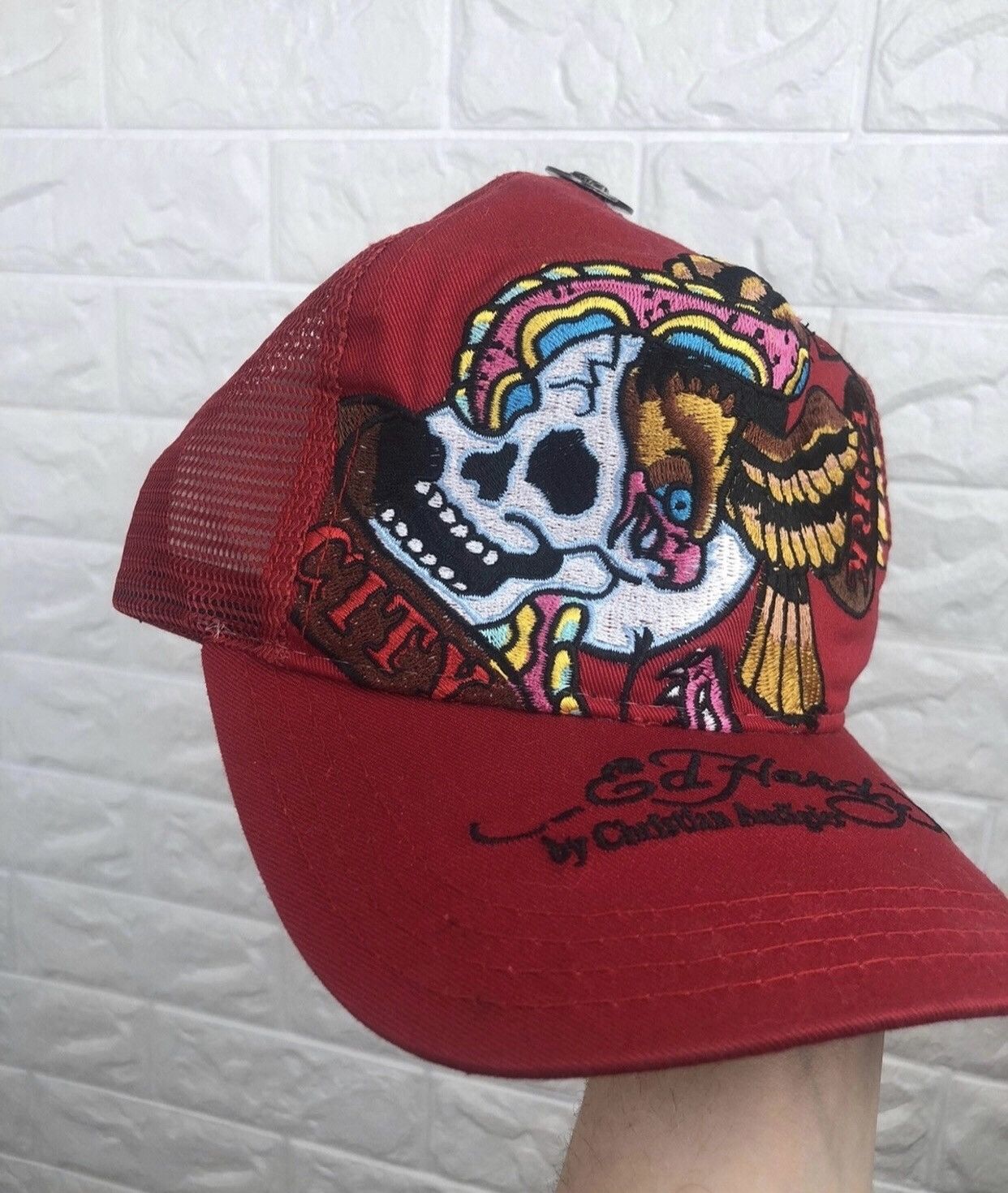 Christian Audigier × Ed Hardy Ed Hardy Trucker Hat Cap Y2K Size ONE SIZE - 2 Thumbnail