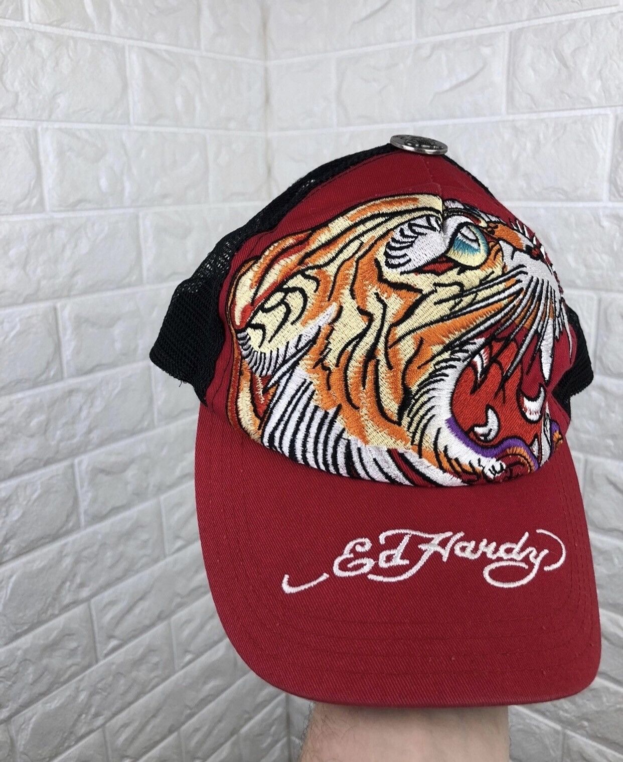 Christian Audigier × Ed Hardy Ed Hardy Trucker Hat Cap Y2K Size ONE SIZE - 2 Thumbnail