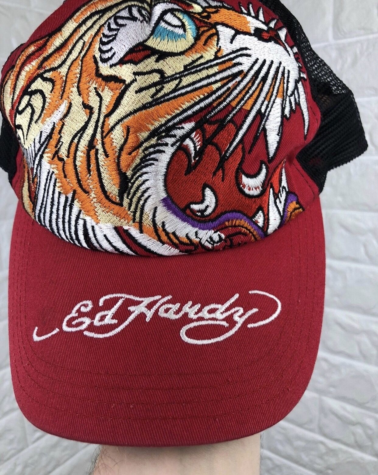 Christian Audigier × Ed Hardy Ed Hardy Trucker Hat Cap Y2K Size ONE SIZE - 6 Thumbnail