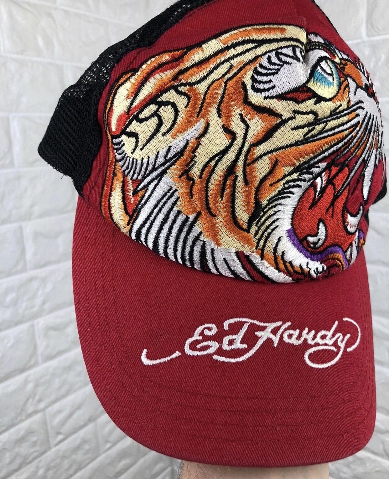Christian Audigier × Ed Hardy Ed Hardy Trucker Hat Cap Y2K Size ONE SIZE - 5 Thumbnail