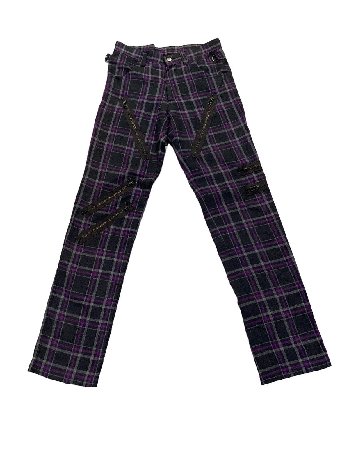 Japanese Brand SECRET AGENTS japan designer tartan plaid punk zipper pant Size 28" / US 6 / IT 42 - 1 Thumbnail