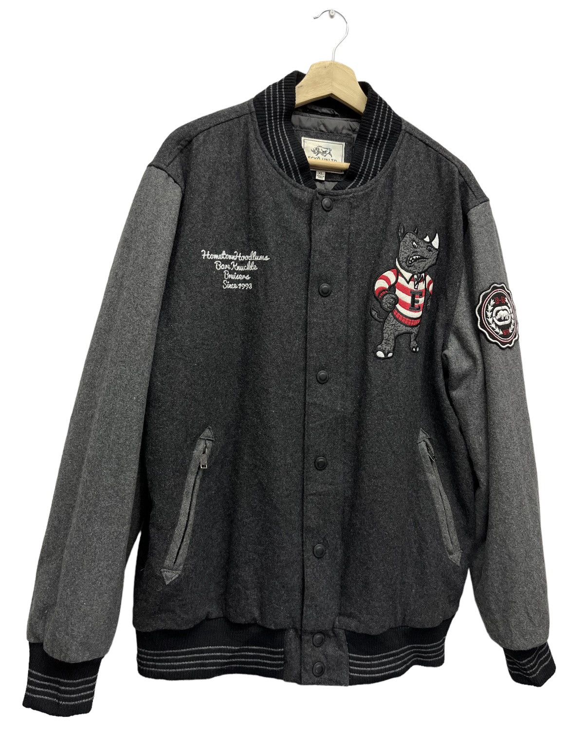 Ecko Unltd. 🦏 Vintage ECKO UNLTD. Iconic RHINO Wool Varsity Jacket Size US L / EU 52-54 / 3 - 4 Thumbnail