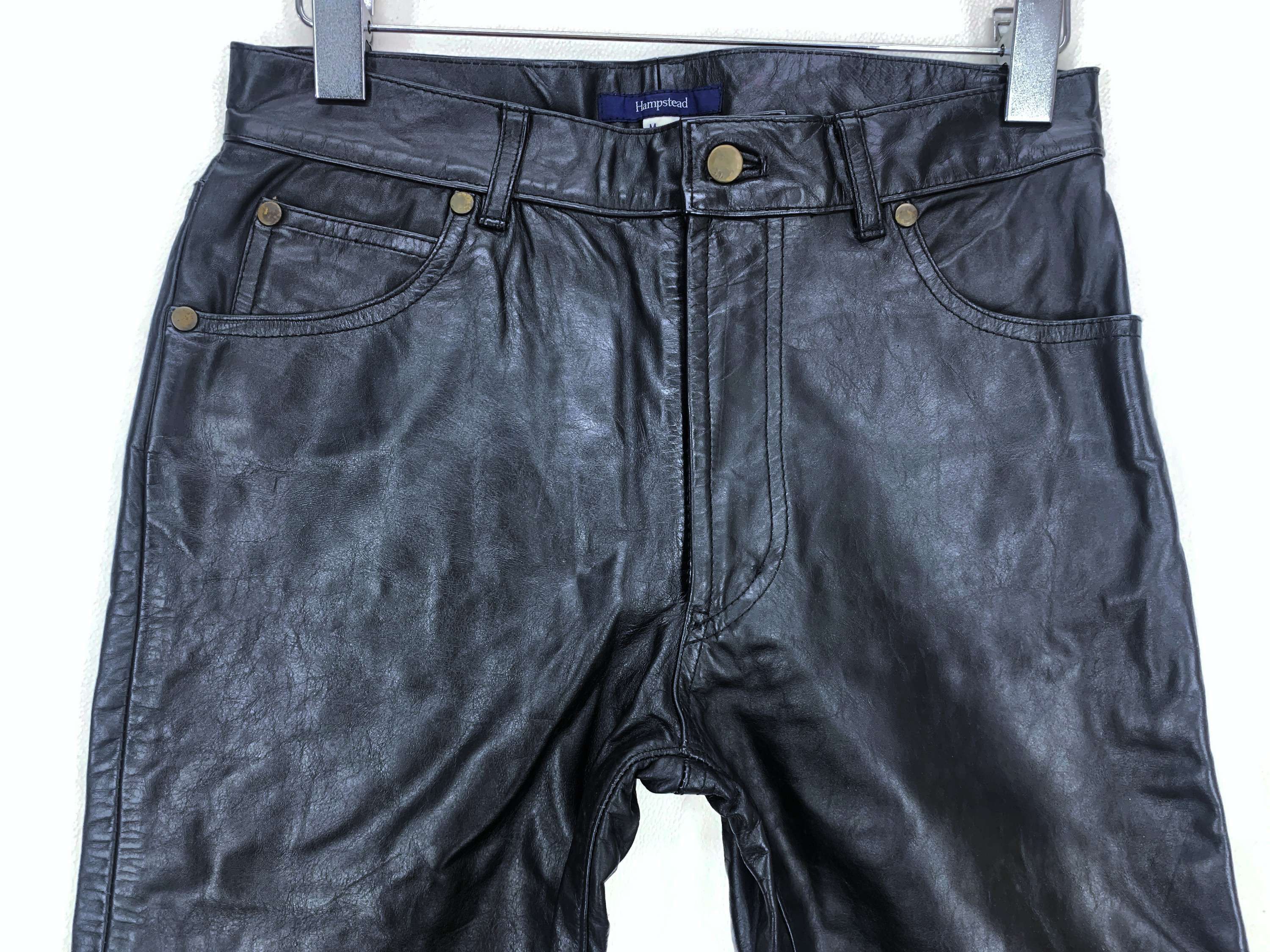 Japanese Brand Hampstead Leather Pants Shiny Black Pants Size US 28 / EU 44 - 3 Thumbnail