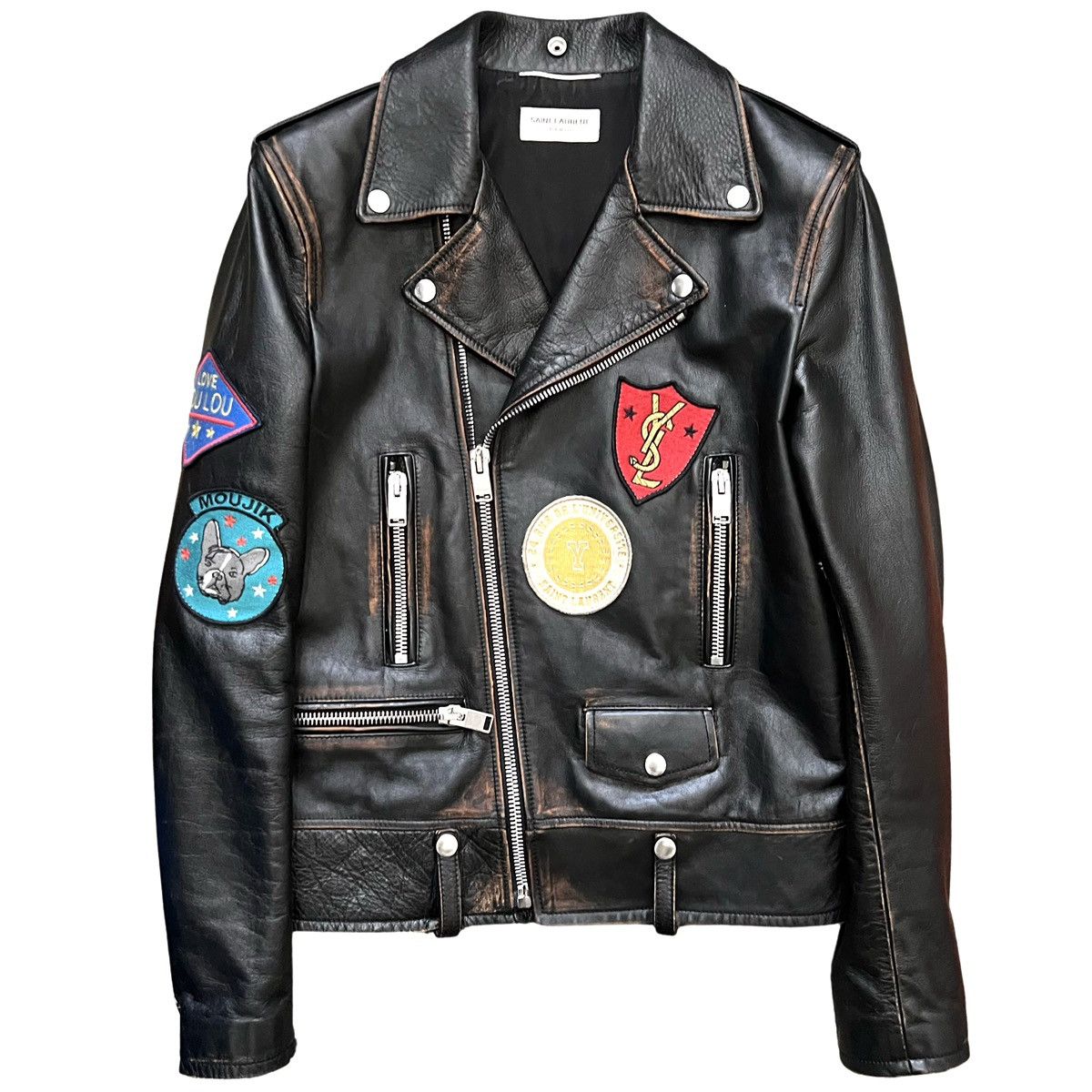 Saint Laurent Paris Saint Laurent L01 Patch Leather Jacket | Grailed