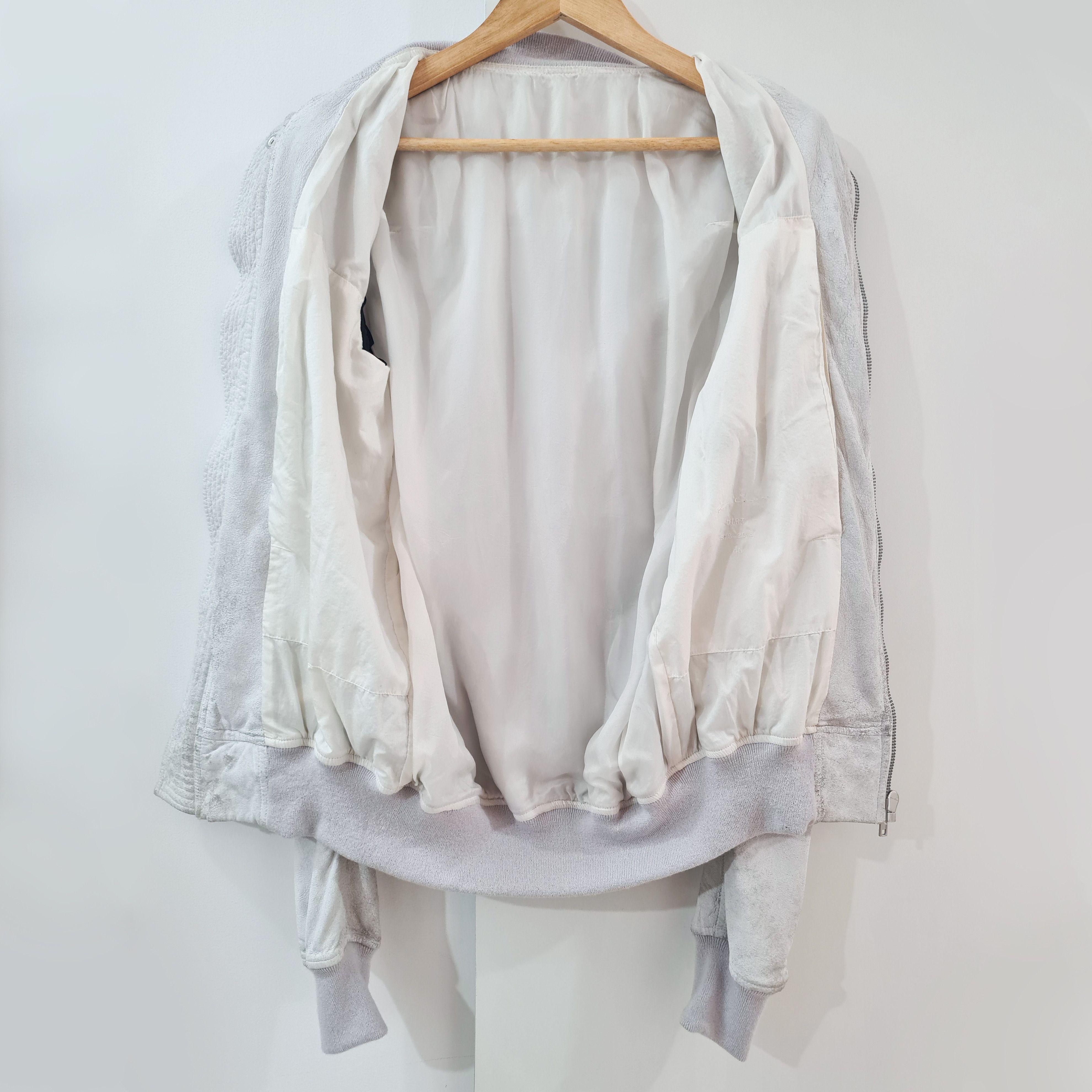 Rick Owens Chalk White Bomber Jacket in Blistered Lamb Leather MA-1 OBO Size US S / EU 44-46 / 1 - 4 Thumbnail