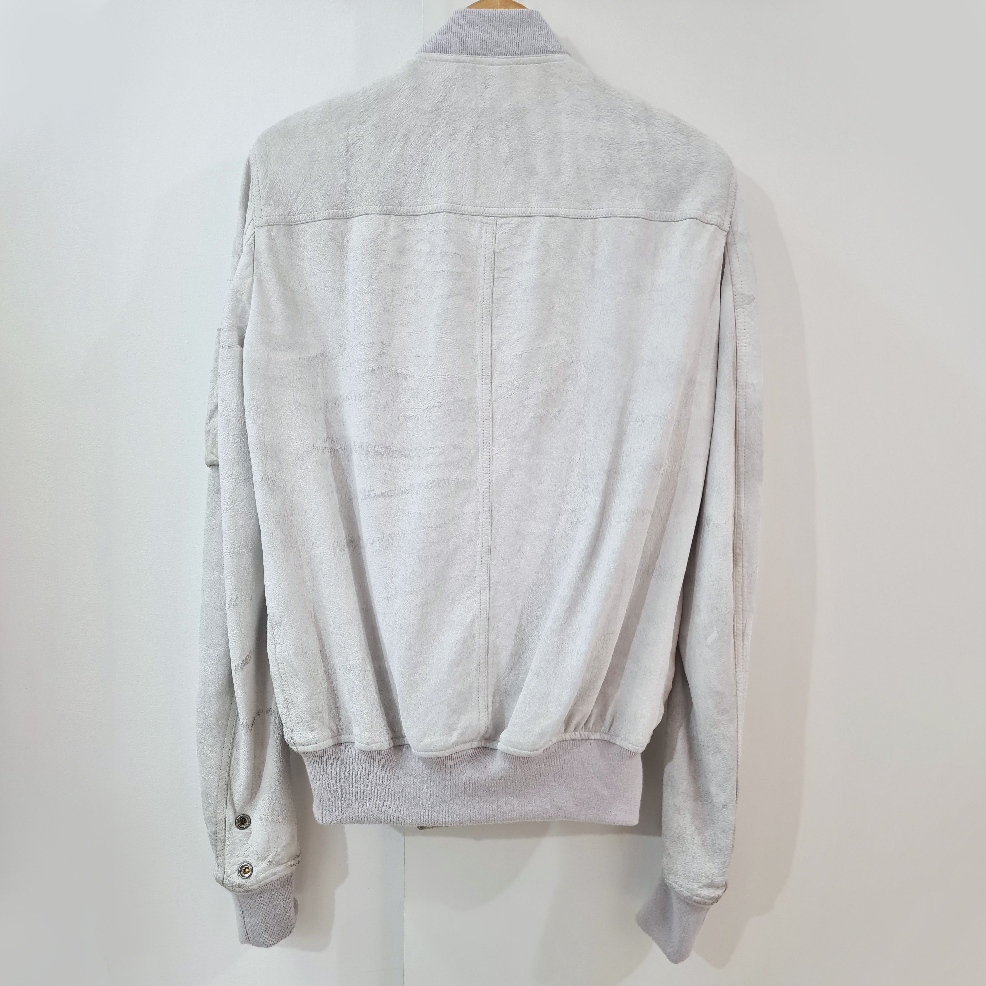 Rick Owens Chalk White Bomber Jacket in Blistered Lamb Leather MA-1 OBO Size US S / EU 44-46 / 1 - 3 Thumbnail