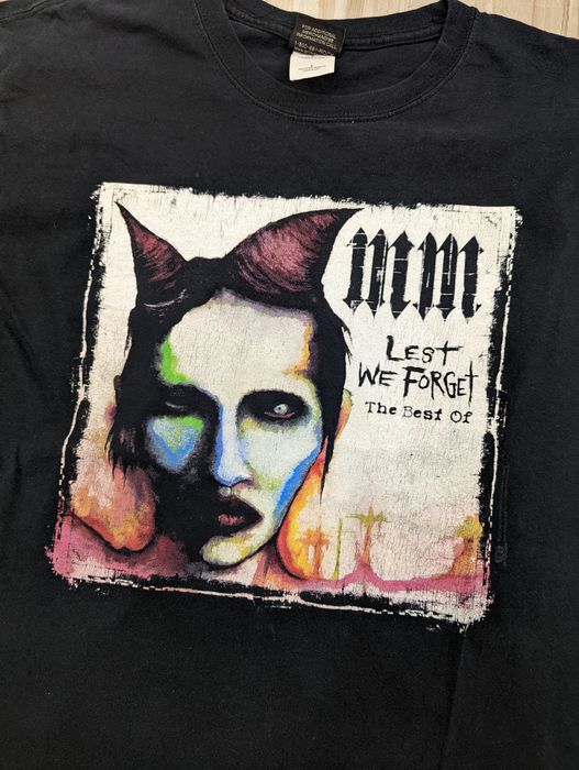 Marilyn Manson T Shirt Vintage Tee Vintage Print Distressed Short Sleeve T-shirt main image 0