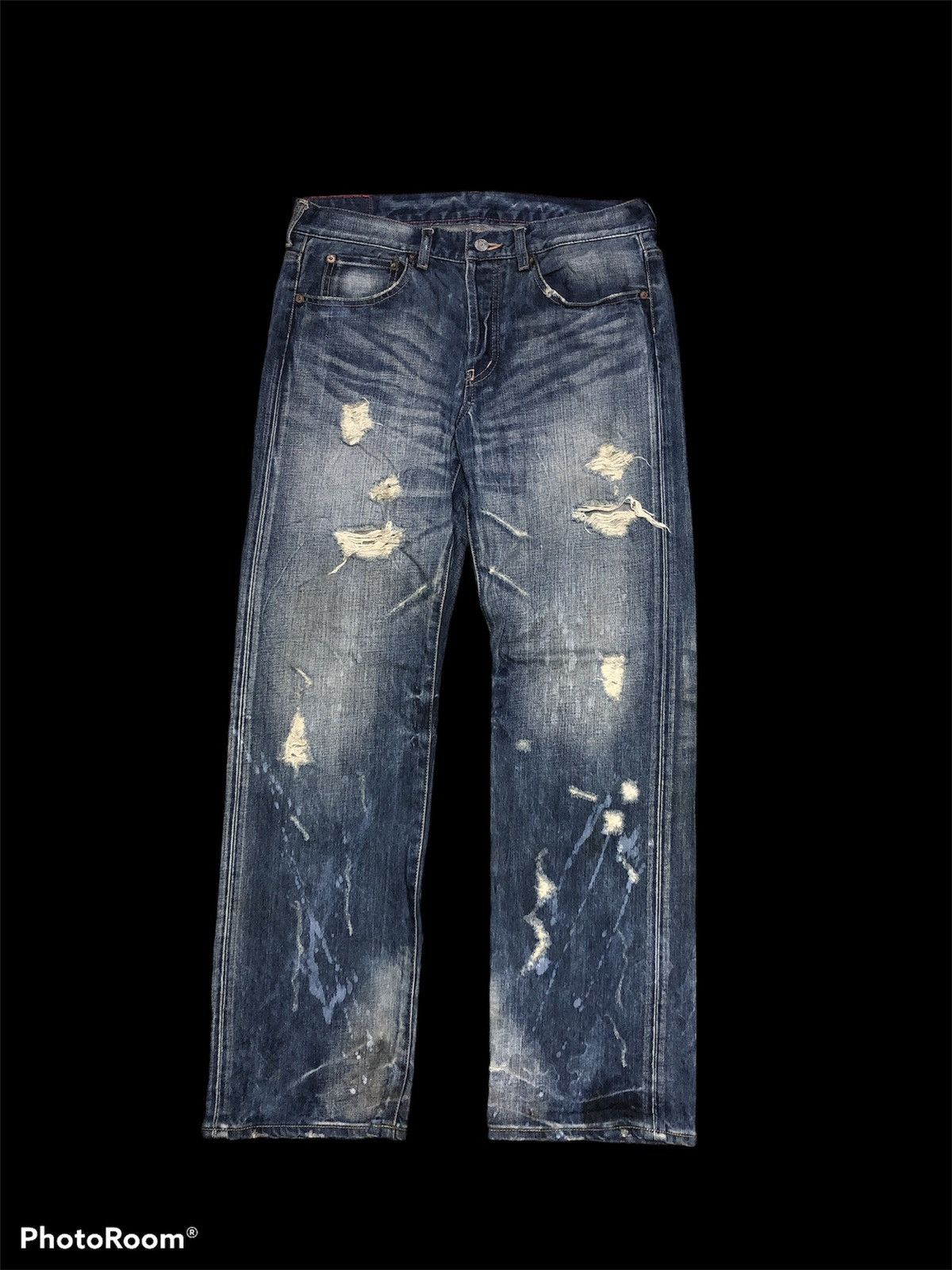 Japanese Brand SOUL OF FREEDOM DISTRESSED WASHED BLUE DENIM Size US 32 / EU 48 - 1 Thumbnail
