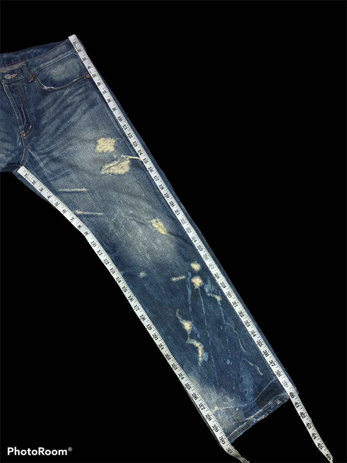 Japanese Brand SOUL OF FREEDOM DISTRESSED WASHED BLUE DENIM Size US 32 / EU 48 - 8 Thumbnail