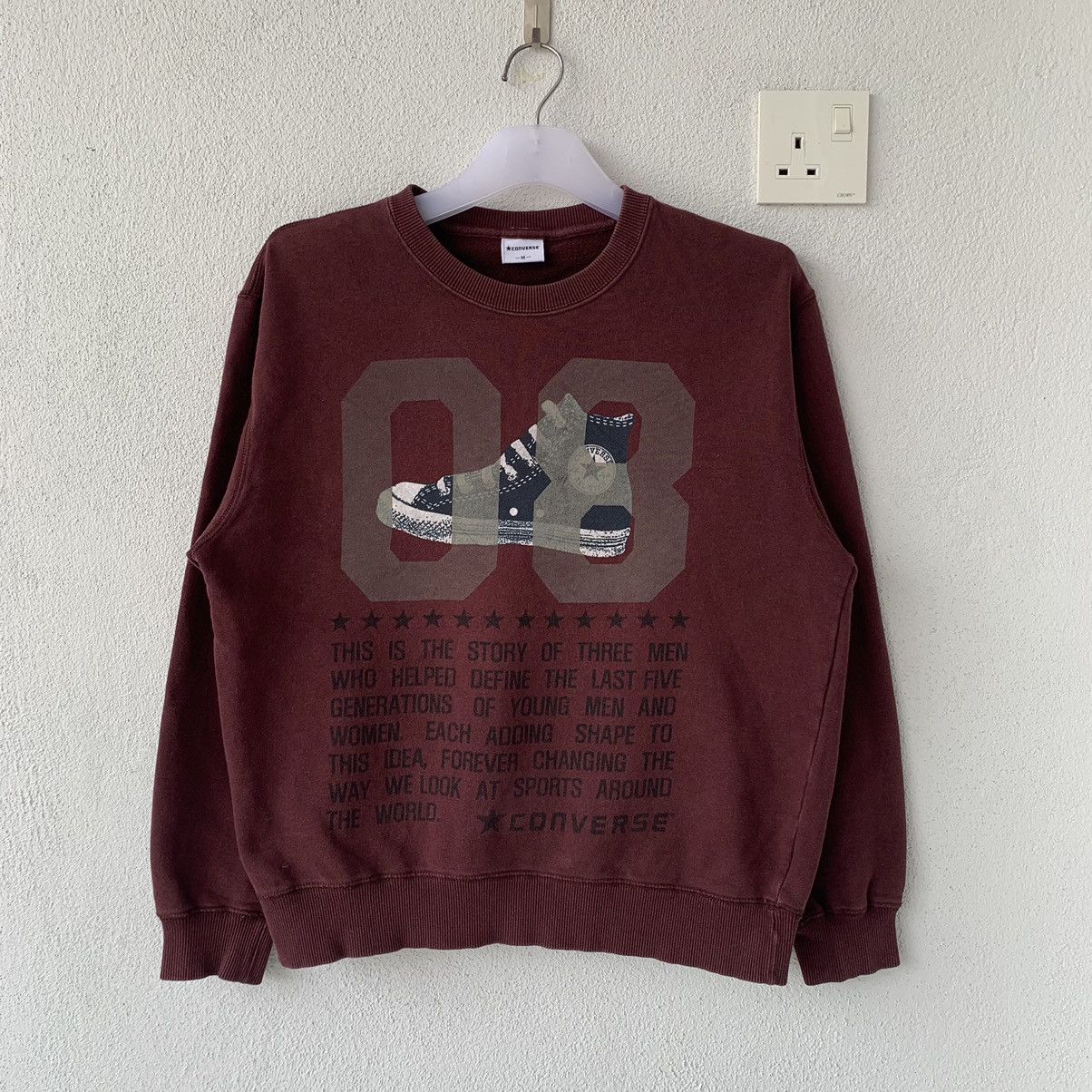 Converse CONVERSE sweatshirt spell out big design.. all star shoes Size US M / EU 48-50 / 2 - 1 Thumbnail