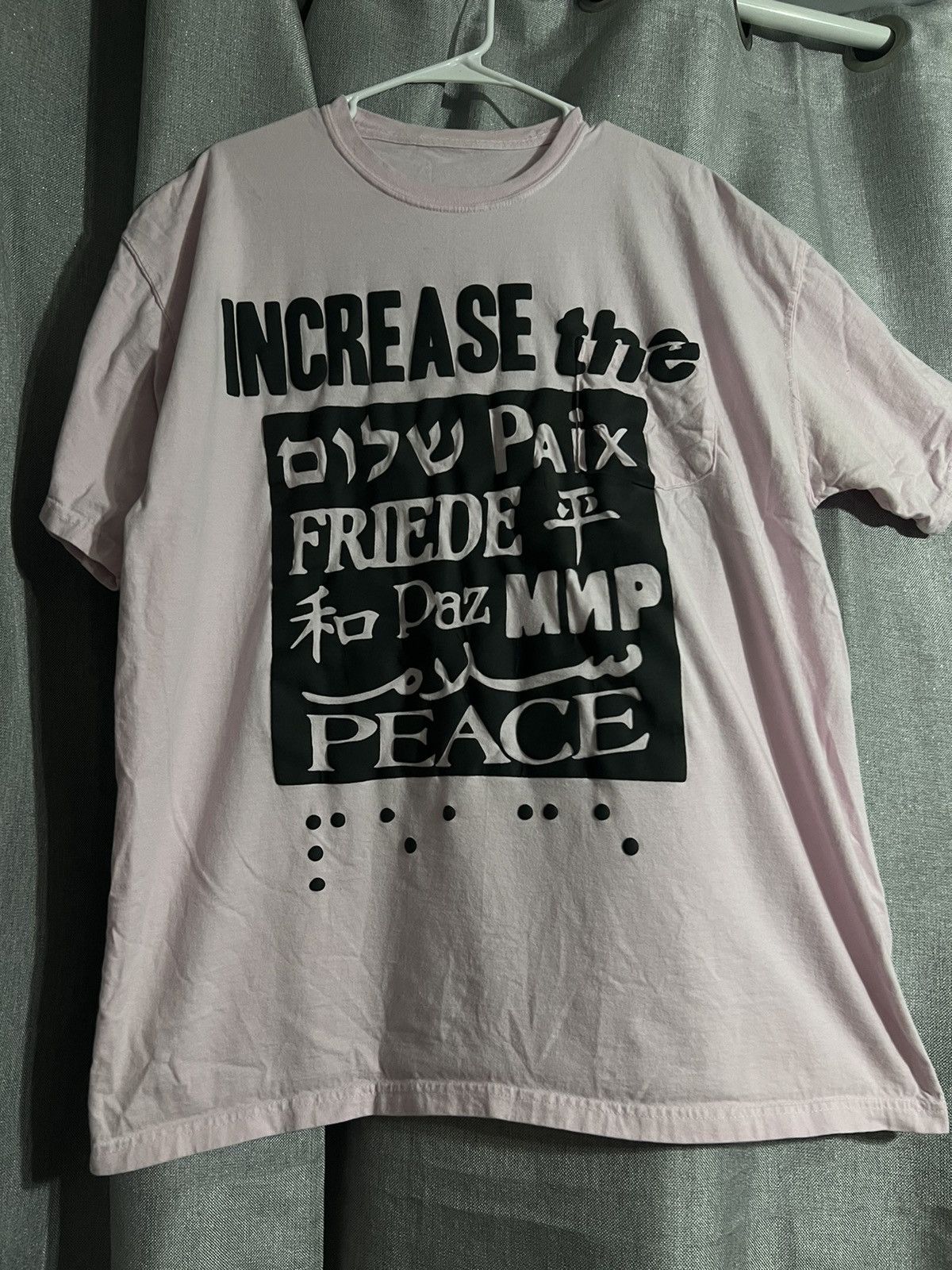image of Cactus Plant Flea Market Cpfm “Increase The Peace” Pink Tee, Men's (Size XL)