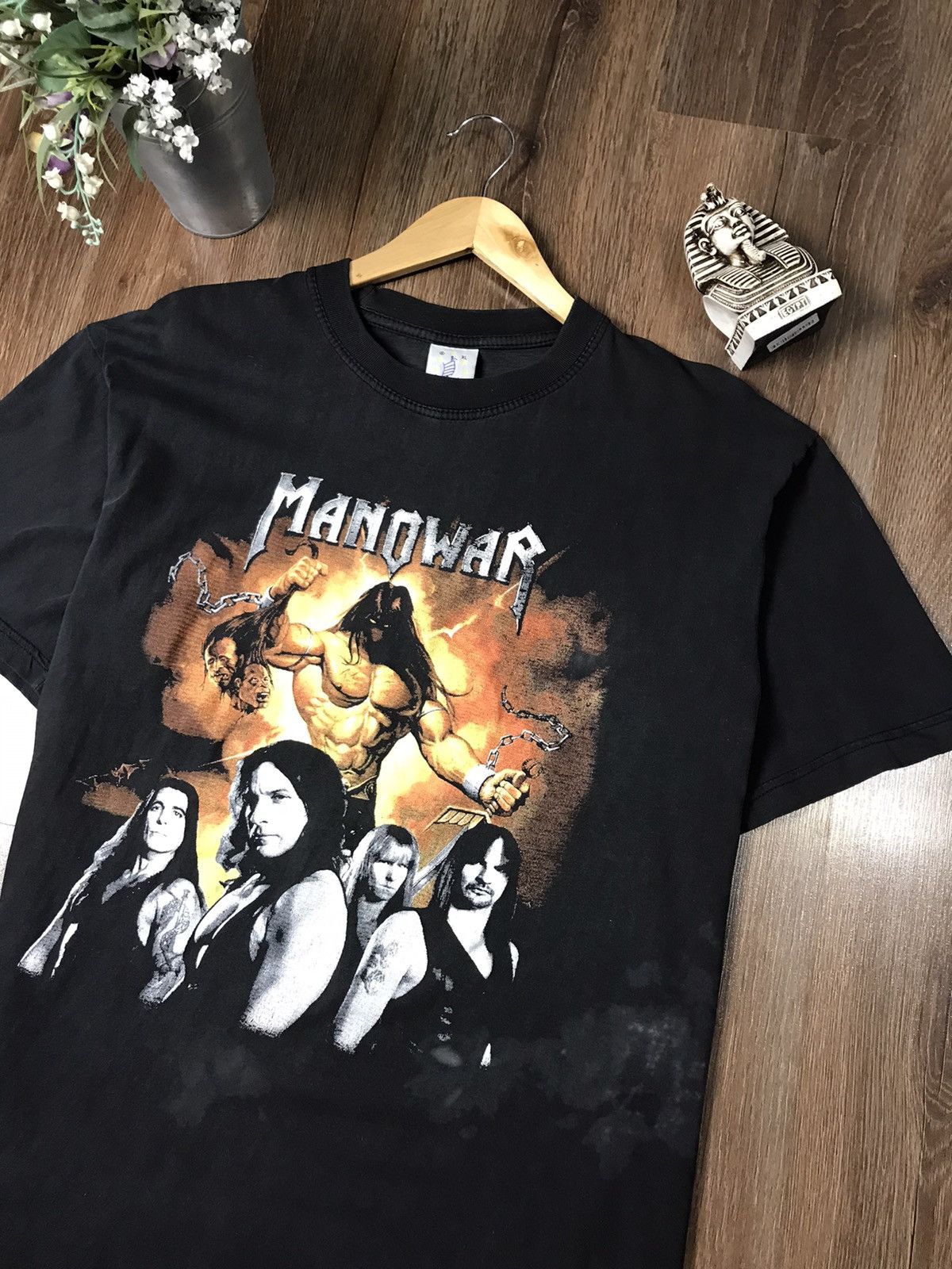 Band Tees × Vintage Vintage Manowar t shirt 1998 The kingdom of steel Size US XL / EU 56 / 4 - 2 Thumbnail