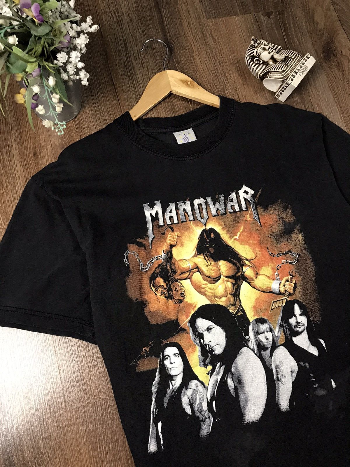 Band Tees × Vintage Vintage Manowar t shirt 1998 The kingdom of steel Size US XL / EU 56 / 4 - 5 Thumbnail