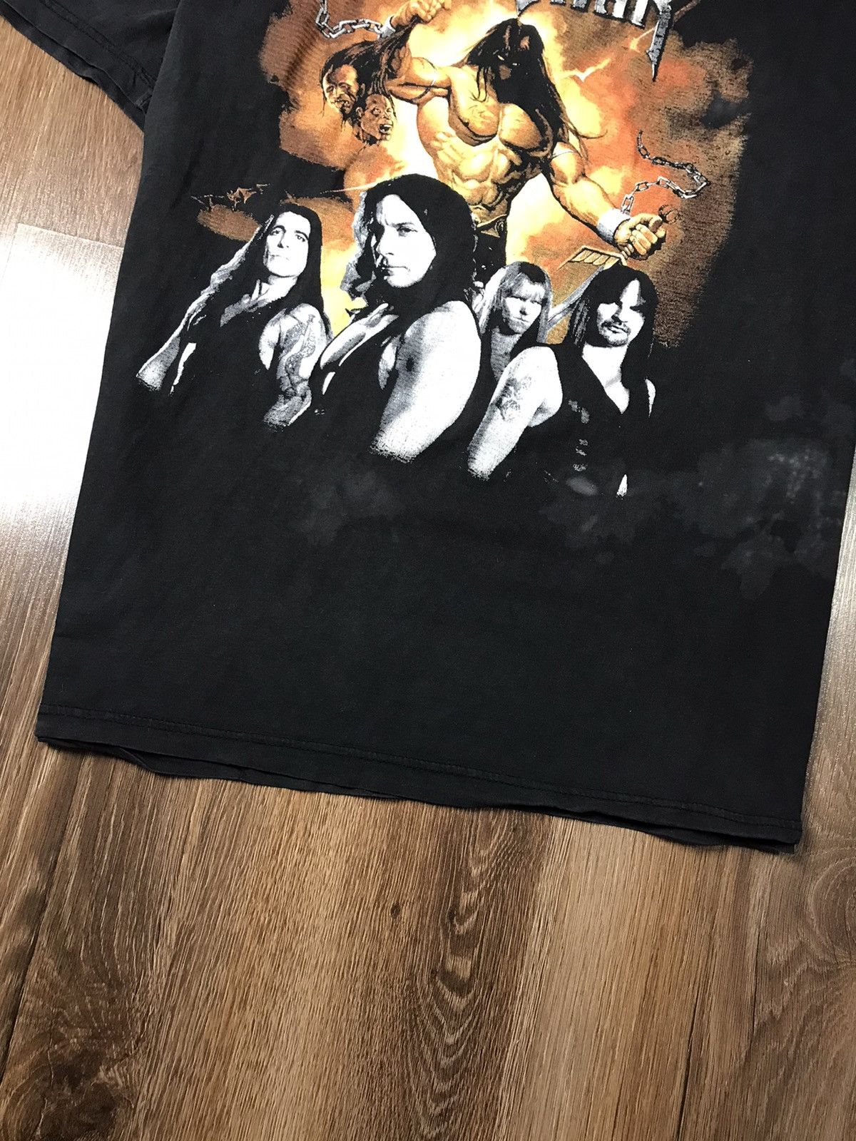 Band Tees × Vintage Vintage Manowar t shirt 1998 The kingdom of steel Size US XL / EU 56 / 4 - 3 Thumbnail