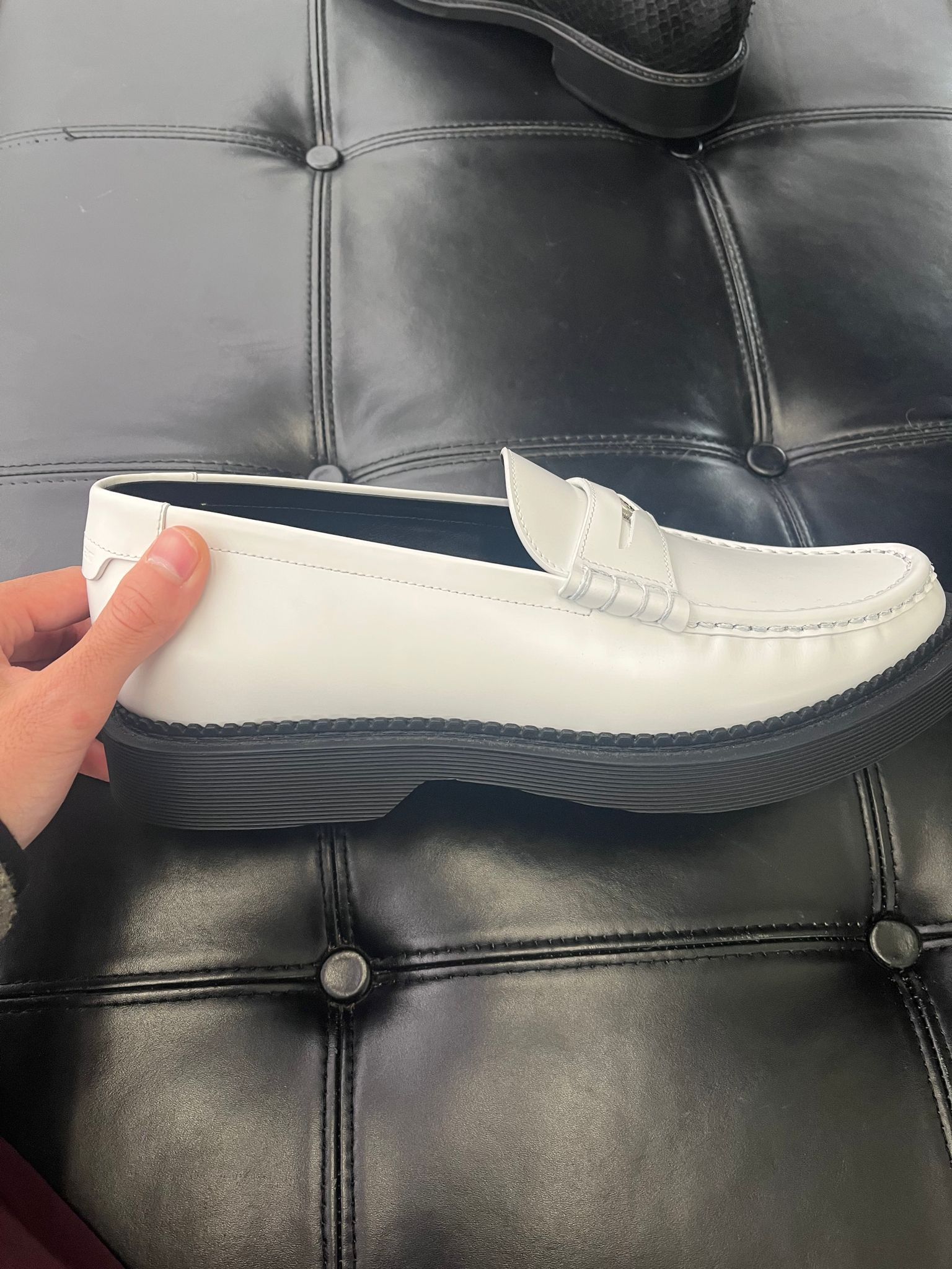 Saint Laurent Paris 24 Derby Loafer Slip On Shoes in White Size US 7 / EU 40 - 2 Thumbnail