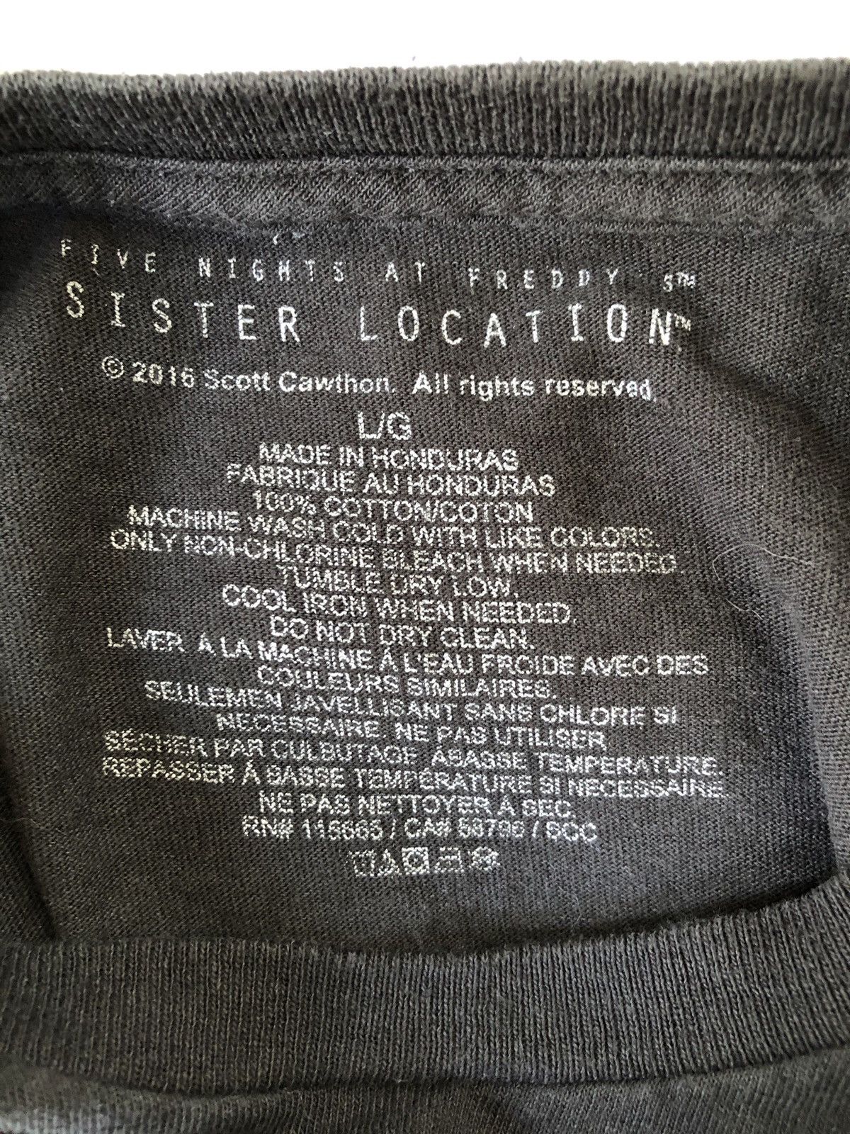 Expert Horror × Vintage Vintage Five nights at Freddy’s Sisters Location Black Shirt Size US L / EU 52-54 / 3 - 6 Thumbnail