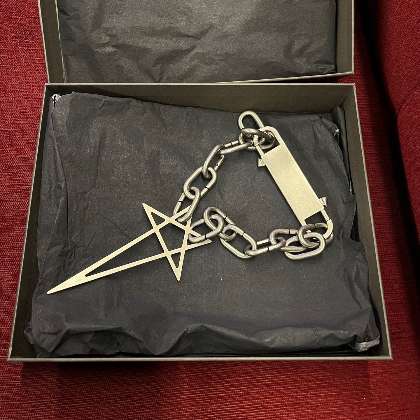 Rick Owens × Rick Owens Drkshdw Rick Owens pentagram choker 
