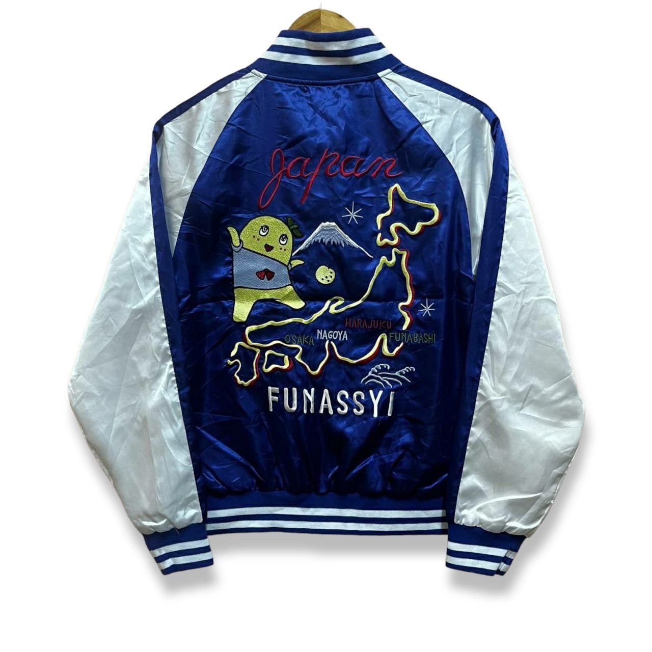 Japanese Brand Funassyi Funabashi Japanese Cartoon Blue Sukajan Jacket ...