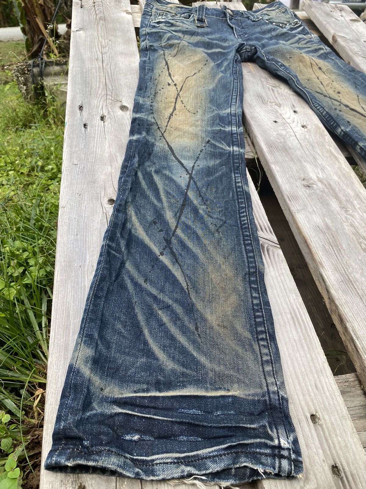 Japanese Brand BEST OFFER ‼️ DISTRESSED XRFN DENIM JEANS BOOTCUT Size US 30 / EU 46 - 2 Thumbnail