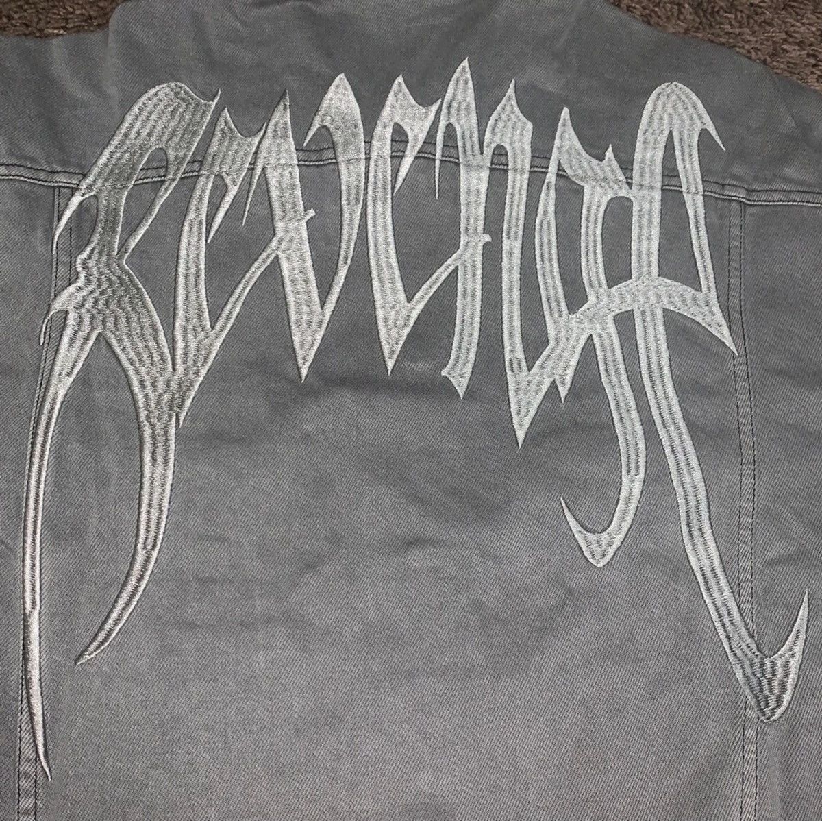 Revenge REVENGE Embroidered Arch Logo Grey Denim Jacket Size US L / EU 52-54 / 3 - 9 Thumbnail