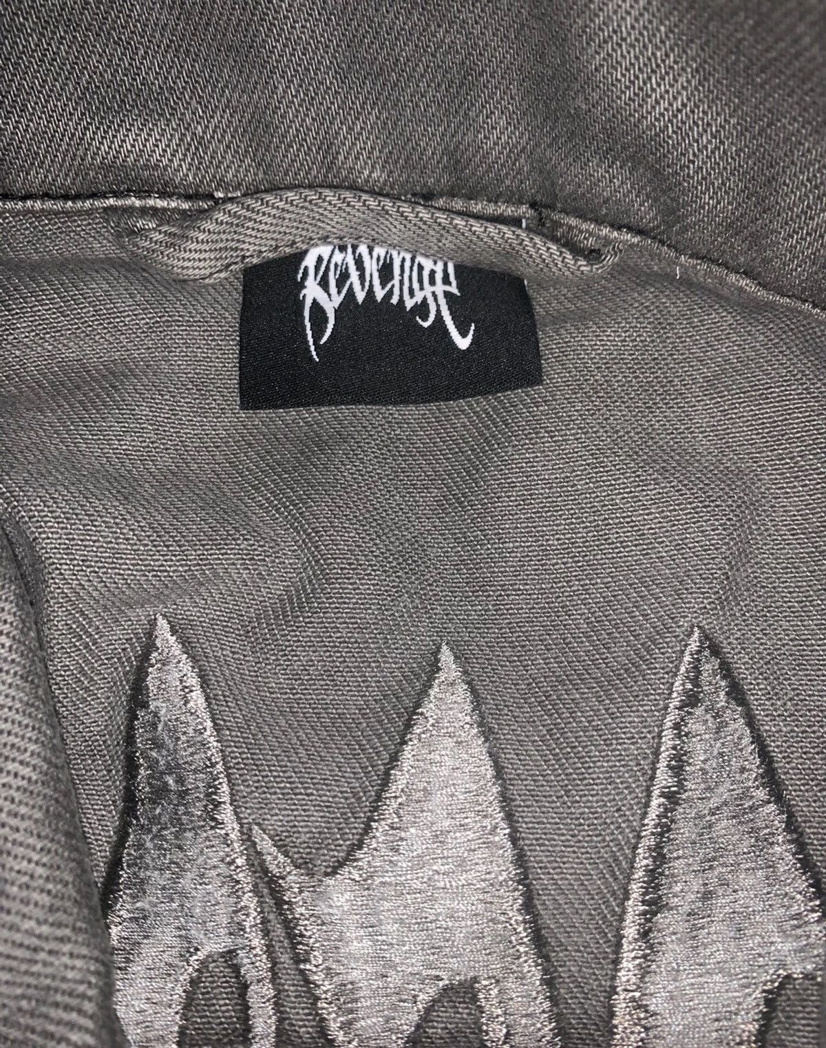 Revenge REVENGE Embroidered Arch Logo Grey Denim Jacket Size US L / EU 52-54 / 3 - 8 Thumbnail