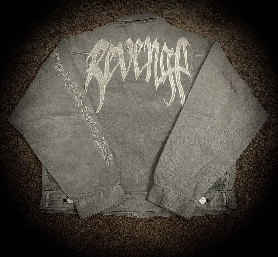 Revenge REVENGE Embroidered Arch Logo Grey Denim Jacket Size US L / EU 52-54 / 3 - 4 Thumbnail