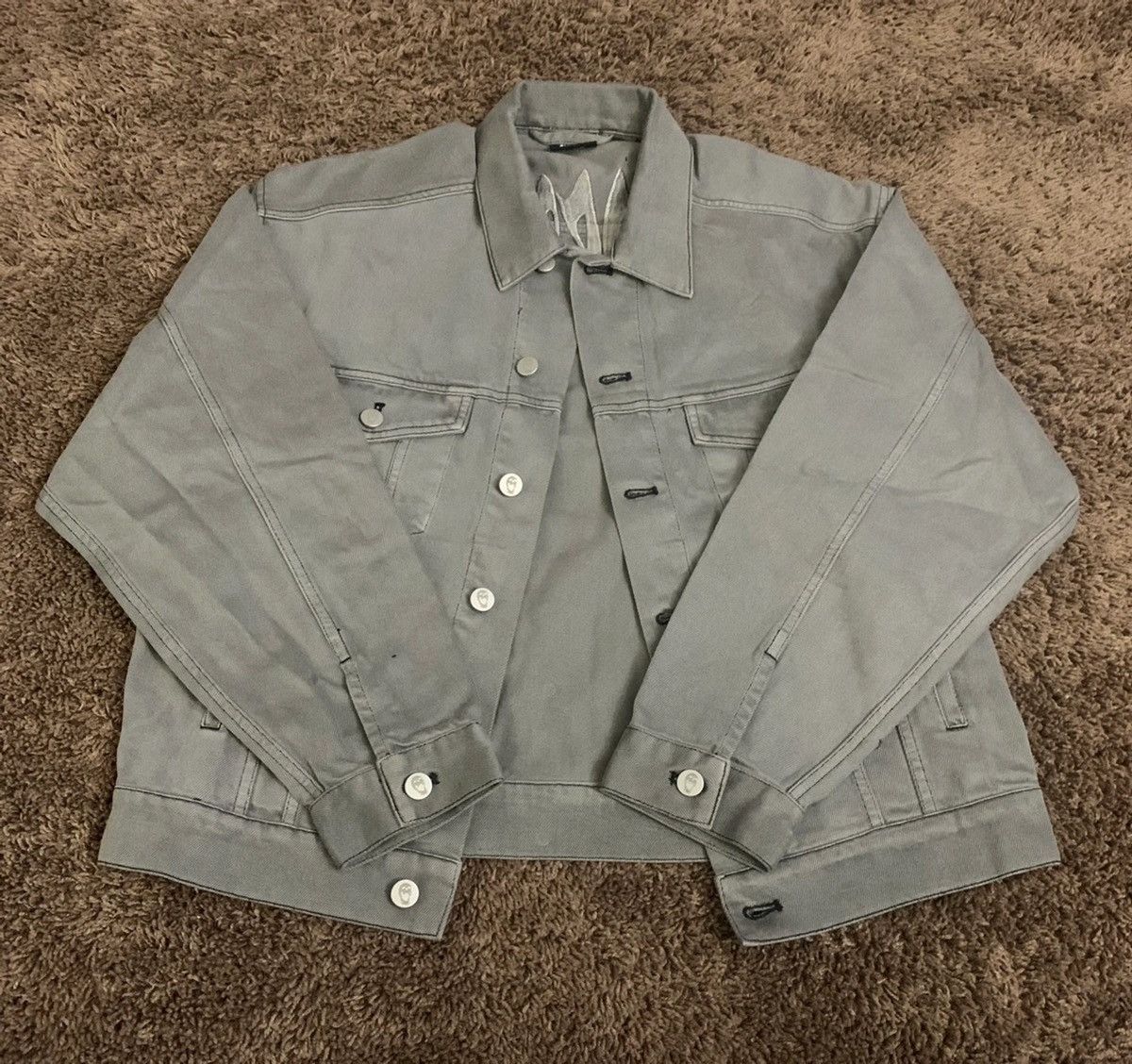 Revenge REVENGE Embroidered Arch Logo Grey Denim Jacket Size US L / EU 52-54 / 3 - 6 Thumbnail