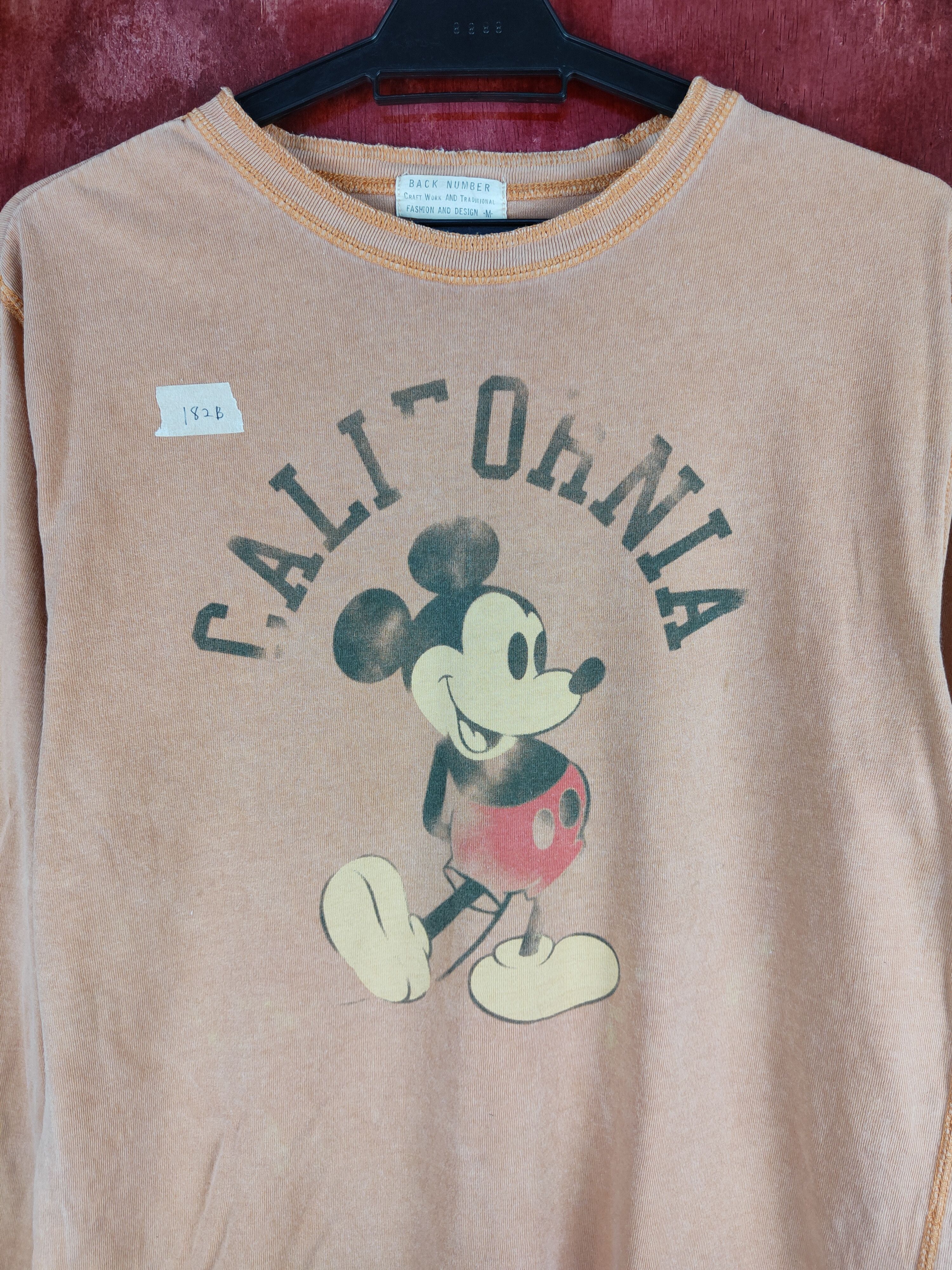 Disney Back Number Disney Orange Faded Long Sleeve T-shirt #182B Size M / US 6-8 / IT 42-44 - 2 Thumbnail