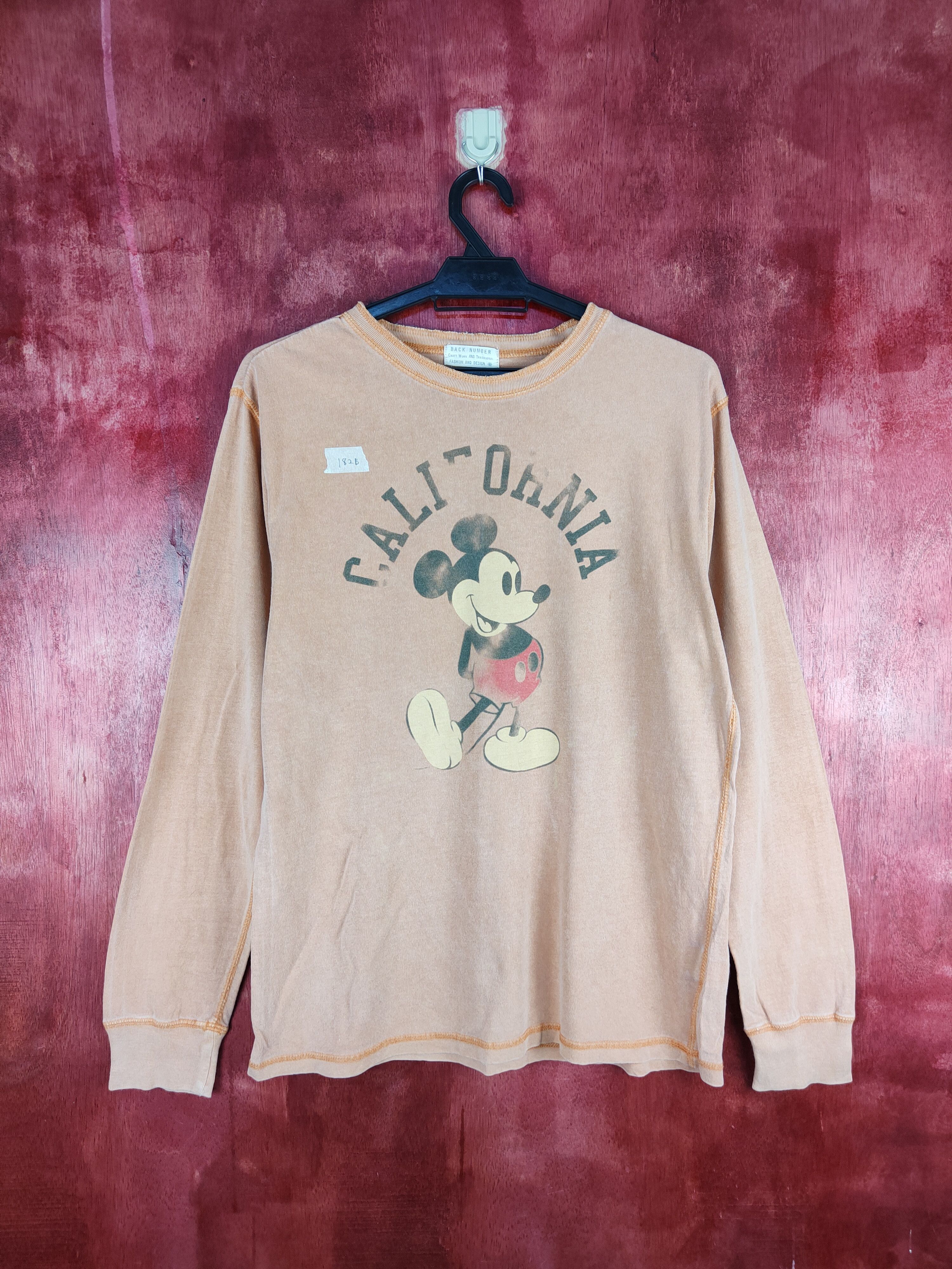 Disney Back Number Disney Orange Faded Long Sleeve T-shirt #182B Size M / US 6-8 / IT 42-44 - 1 Thumbnail
