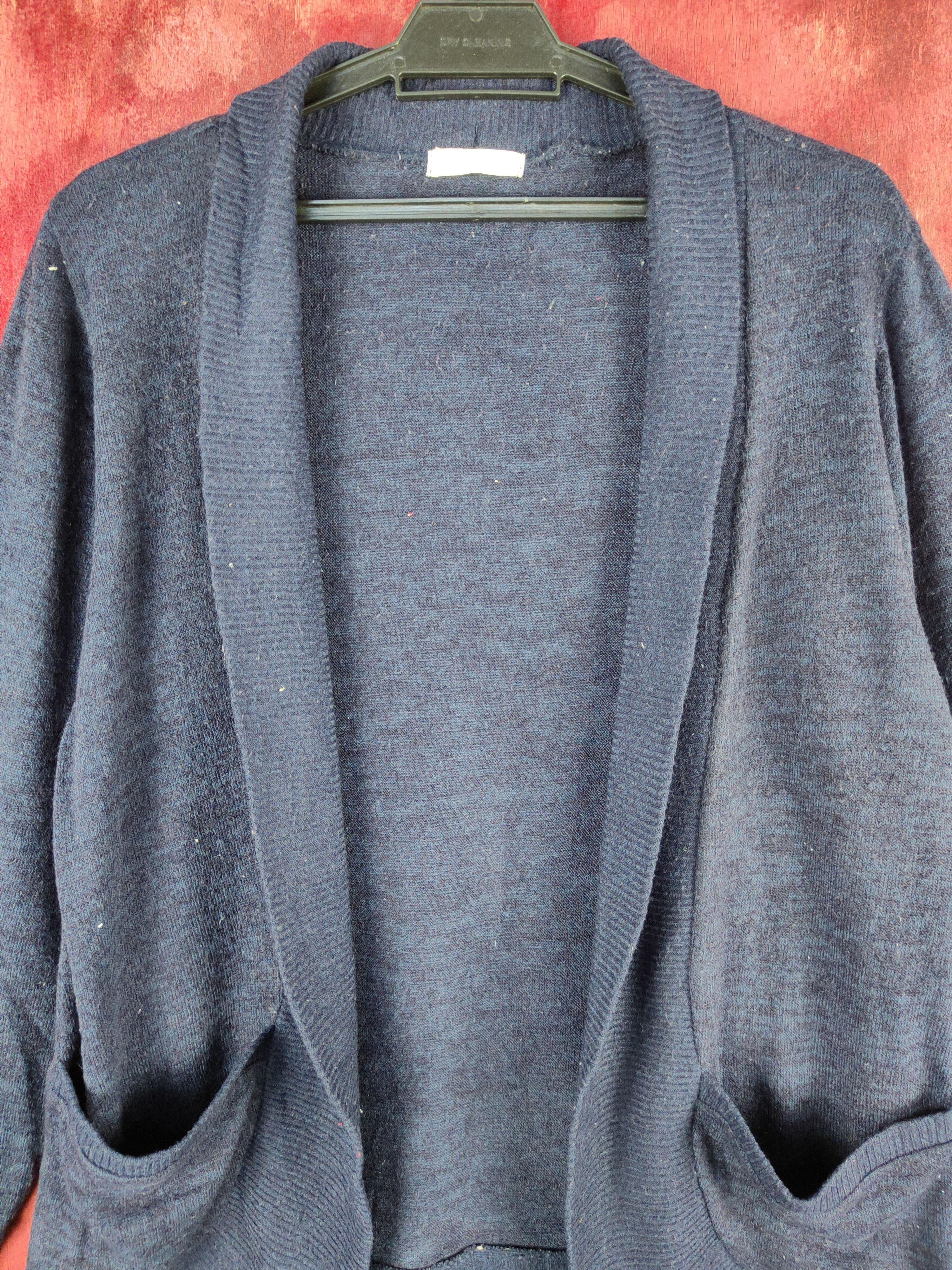 Homespun Knitwear Lacifonelli Dark Blue Knitwear Cardigan #190B Size L / US 10 / IT 46 - 2 Thumbnail