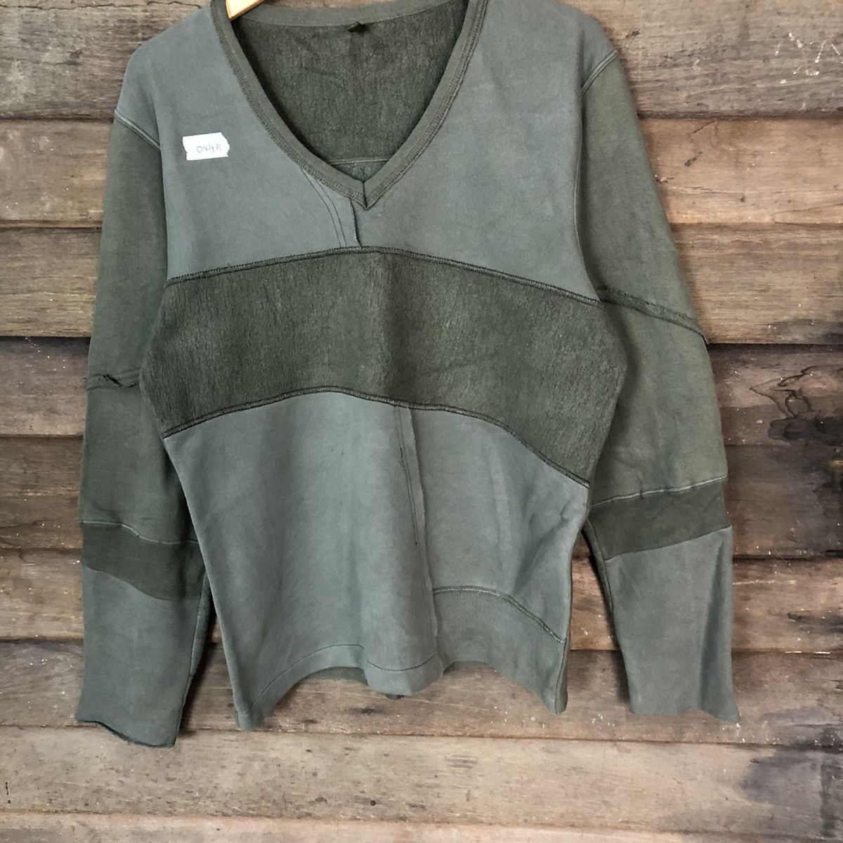 Japanese Brand Cyrhyme japan Green patchwork Sweathshirt #084B Size US M / EU 48-50 / 2 - 3 Thumbnail