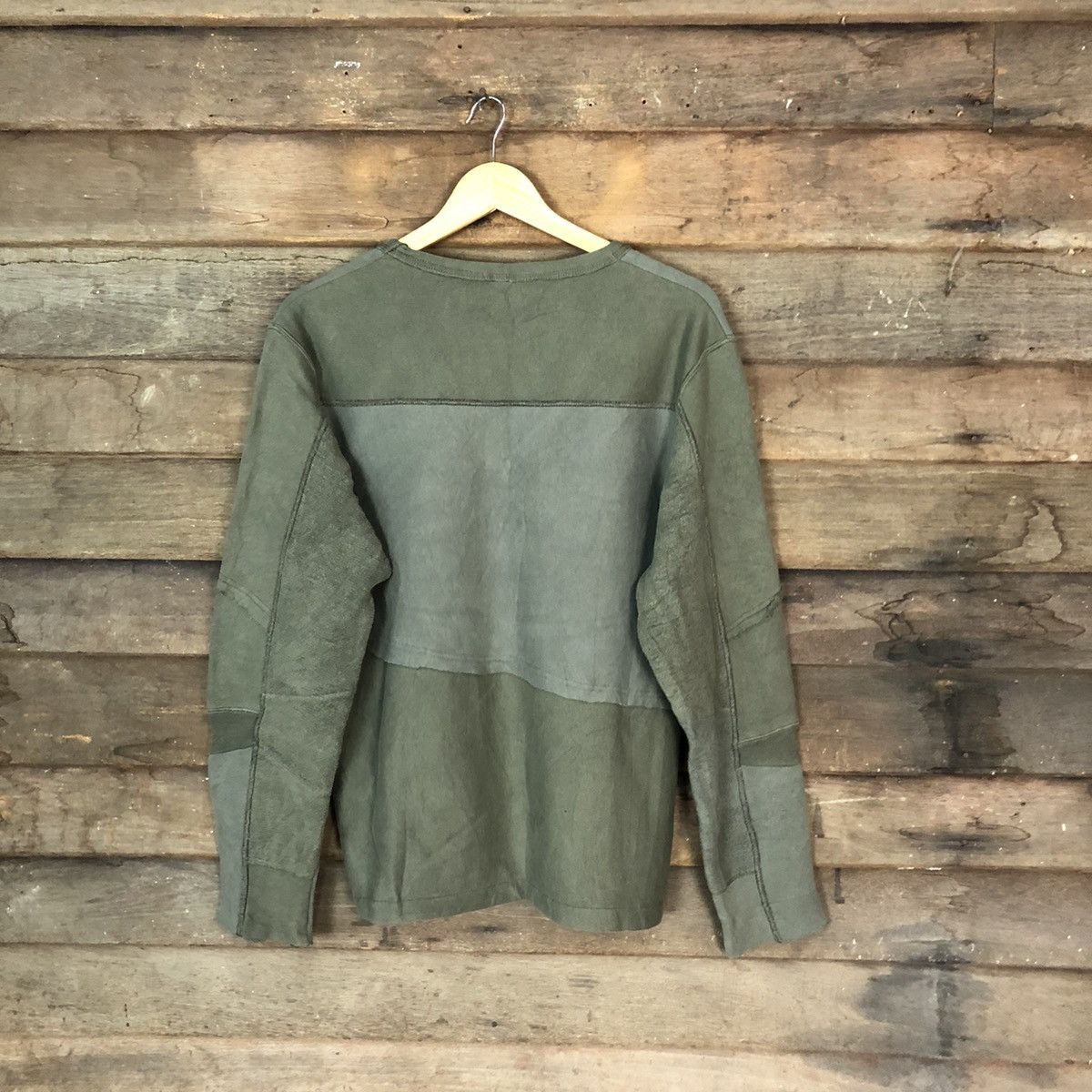 Japanese Brand Cyrhyme japan Green patchwork Sweathshirt #084B Size US M / EU 48-50 / 2 - 9 Thumbnail