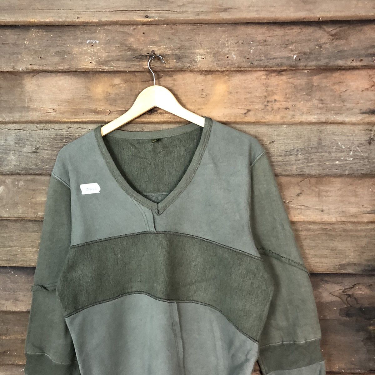 Japanese Brand Cyrhyme japan Green patchwork Sweathshirt #084B Size US M / EU 48-50 / 2 - 2 Thumbnail