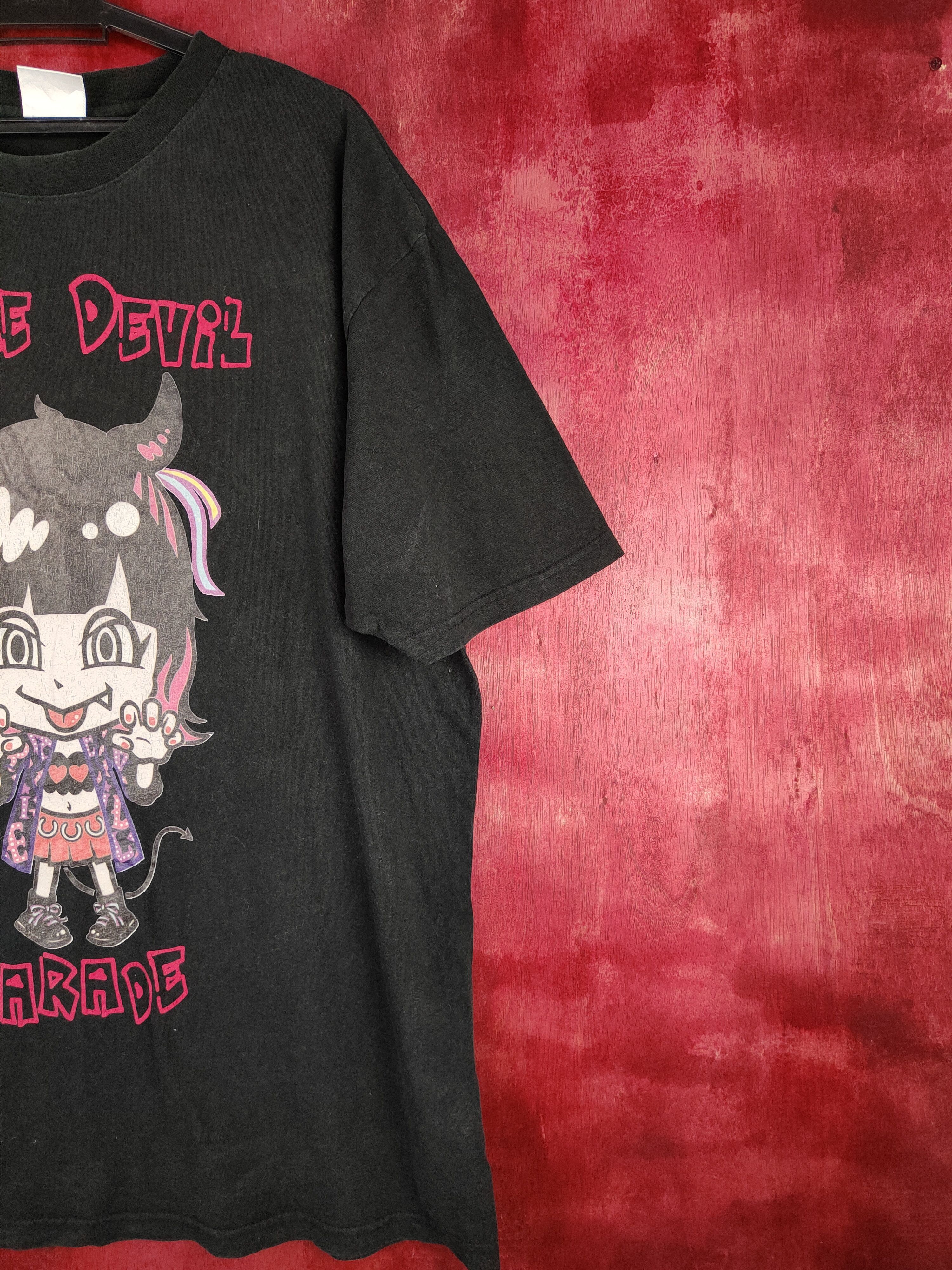 Japanese Brand Little Devil Parade Black Faded baggie T-shirt #168B Size XL / US 12-14 / IT 48-50 - 5 Thumbnail