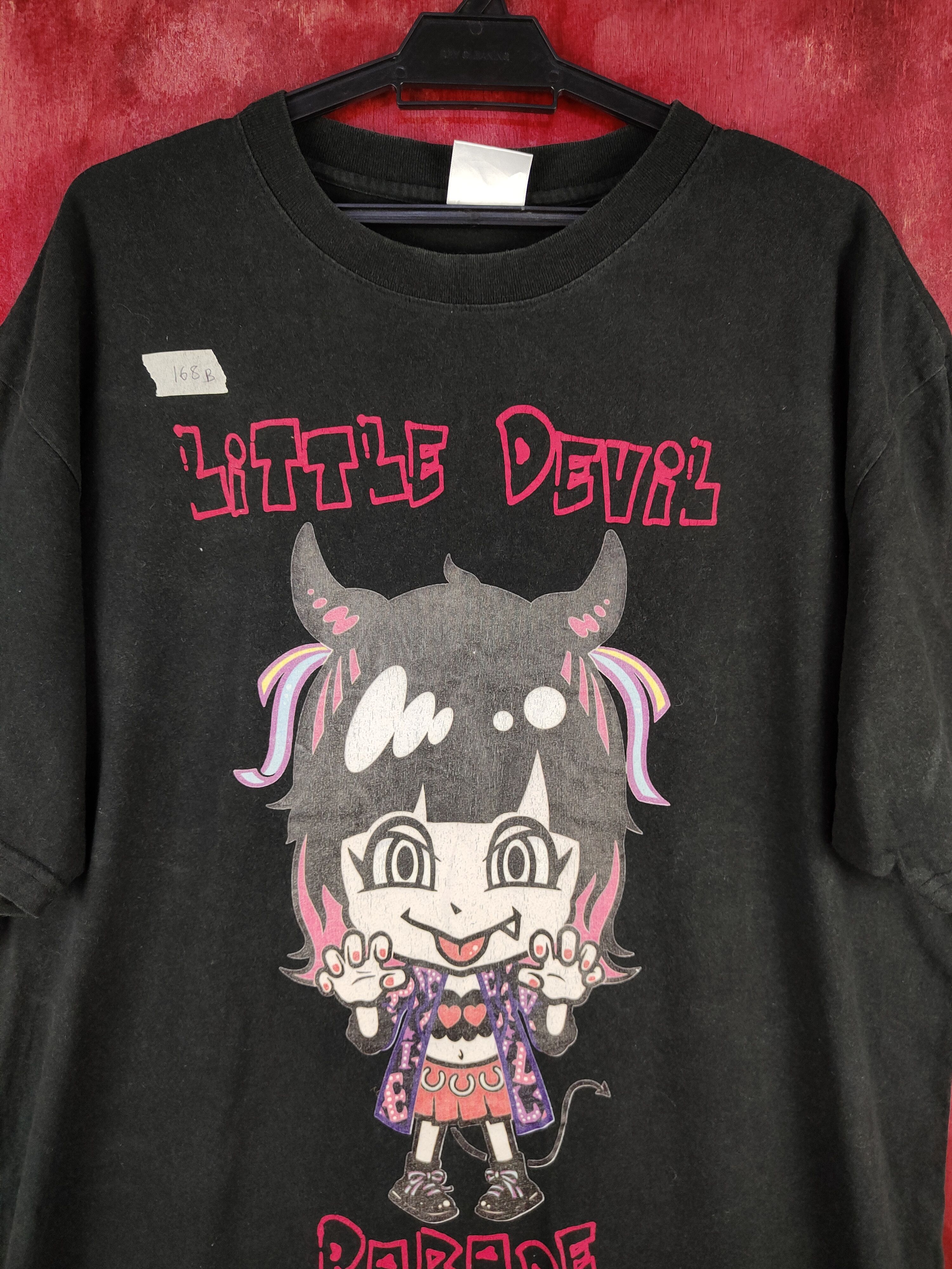 Japanese Brand Little Devil Parade Black Faded baggie T-shirt #168B Size XL / US 12-14 / IT 48-50 - 2 Thumbnail