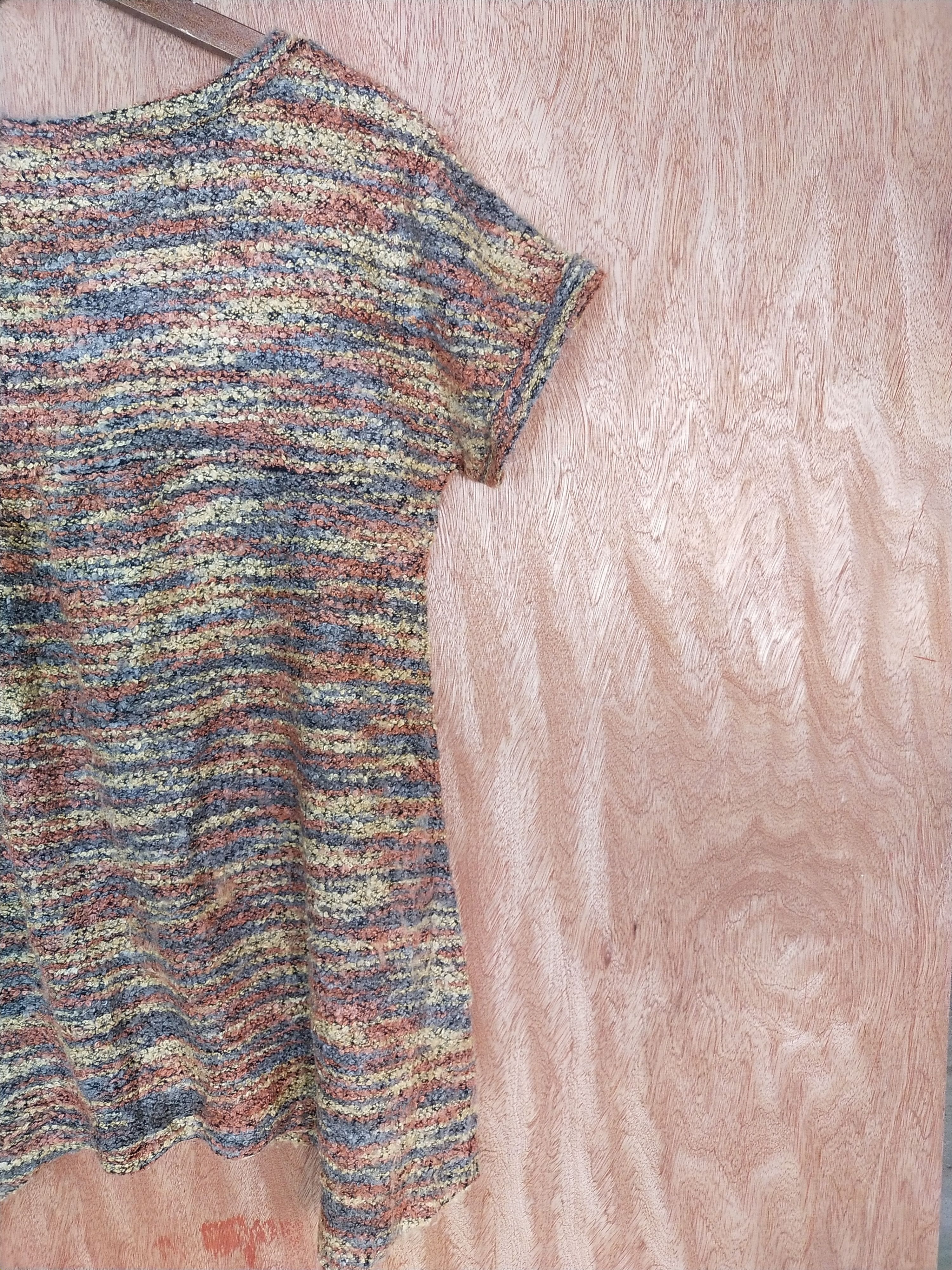 Vintage Theoria brown/orange short sleeve knitwear blouse #153 Size M / US 6-8 / IT 42-44 - 8 Thumbnail