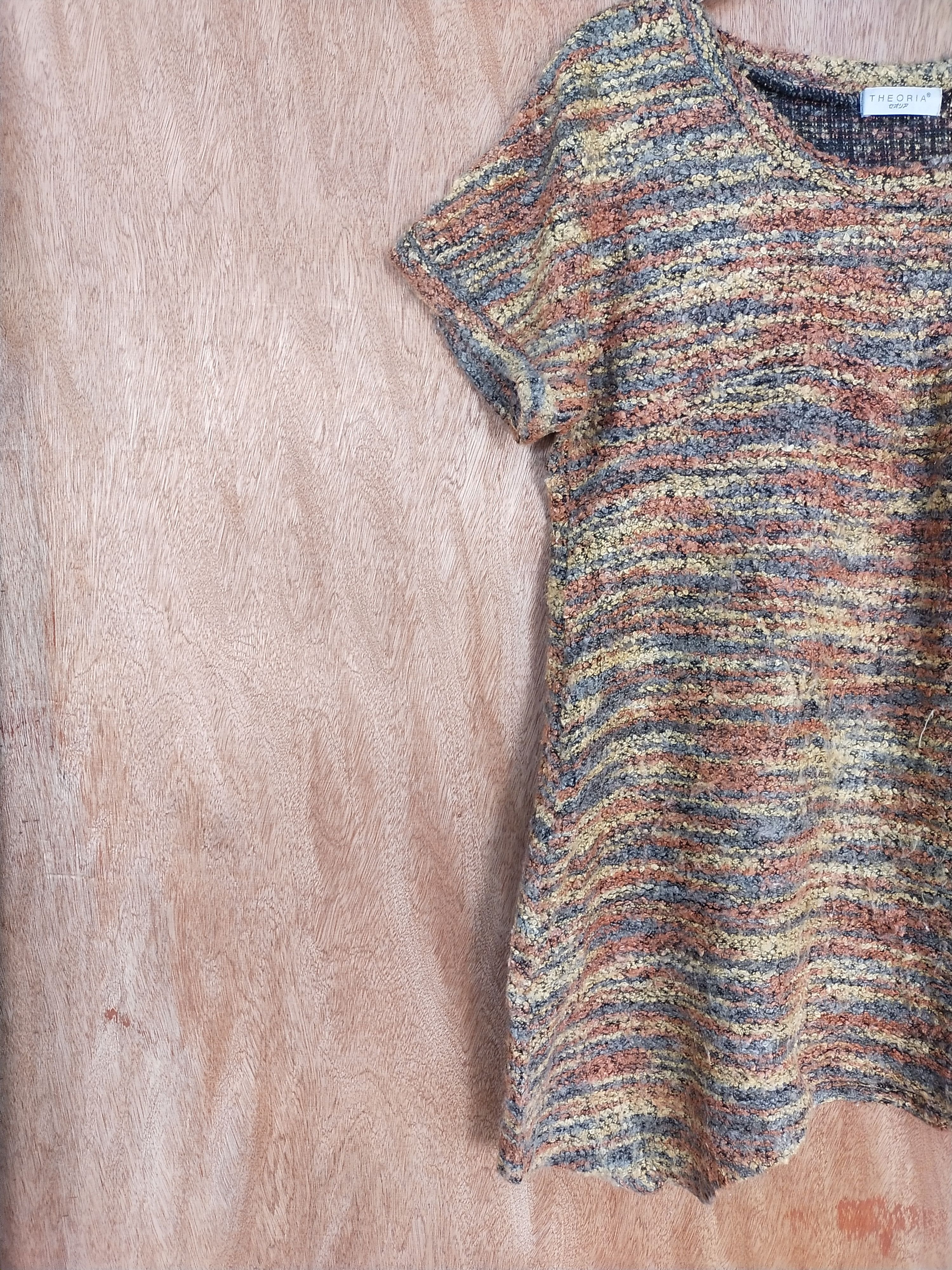 Vintage Theoria brown/orange short sleeve knitwear blouse #153 Size M / US 6-8 / IT 42-44 - 4 Thumbnail