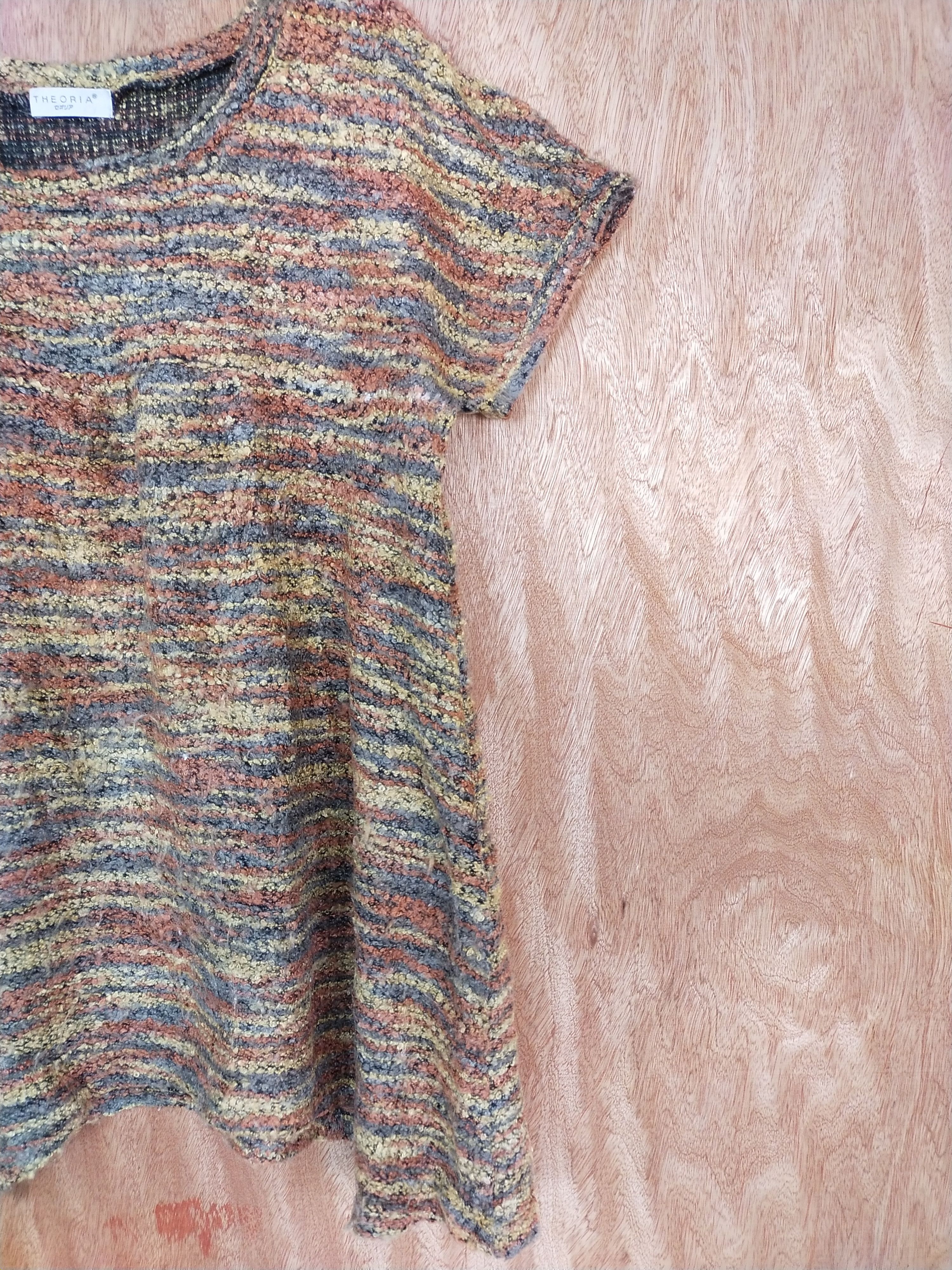 Vintage Theoria brown/orange short sleeve knitwear blouse #153 Size M / US 6-8 / IT 42-44 - 3 Thumbnail