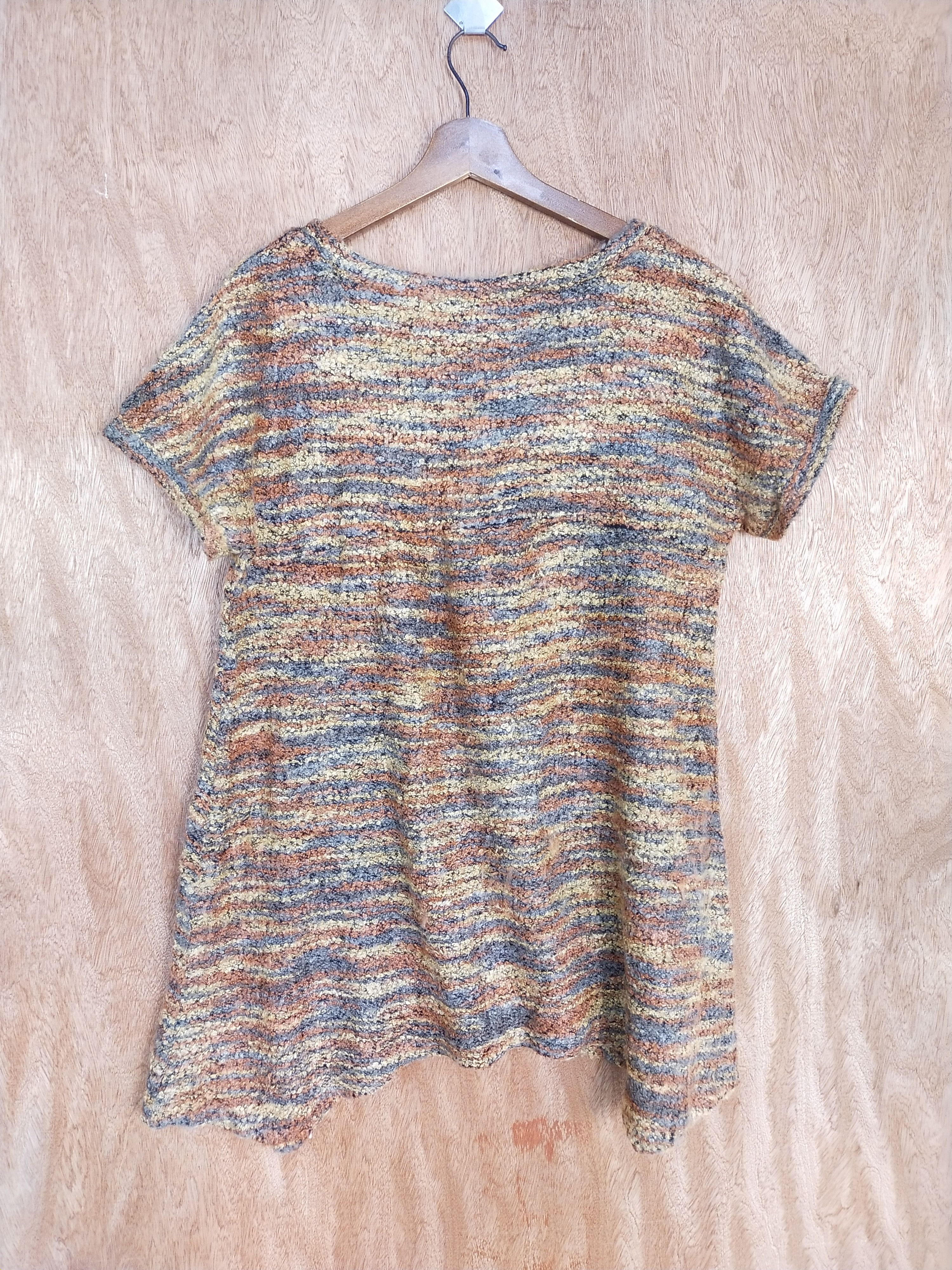 Vintage Theoria brown/orange short sleeve knitwear blouse #153 Size M / US 6-8 / IT 42-44 - 7 Thumbnail