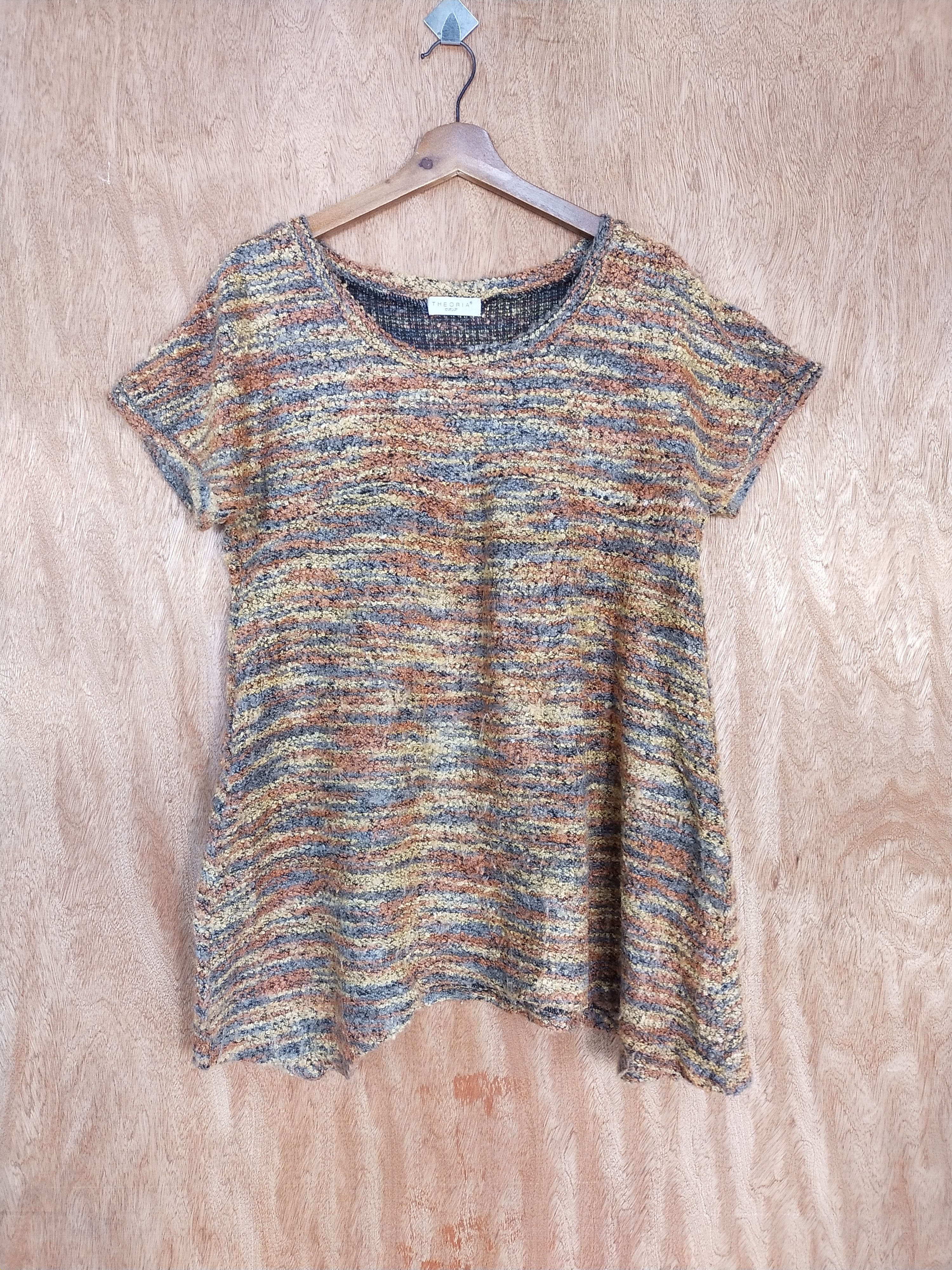 Vintage Theoria brown/orange short sleeve knitwear blouse #153 Size M / US 6-8 / IT 42-44 - 1 Thumbnail