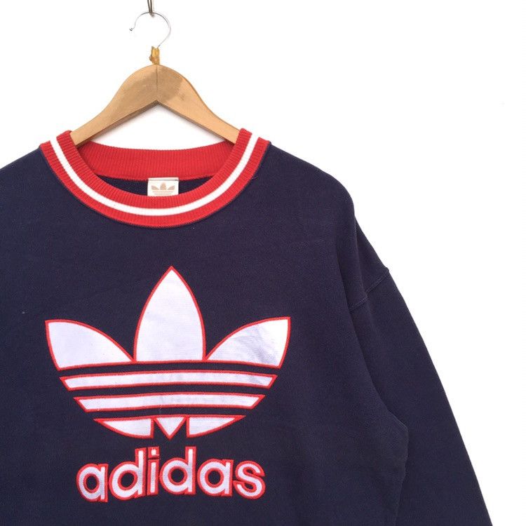 Adidas Vintage 90s Adidas Trefoil Embroidered Big Logo Sweatshirt Size US M / EU 48-50 / 2 - 2 Thumbnail