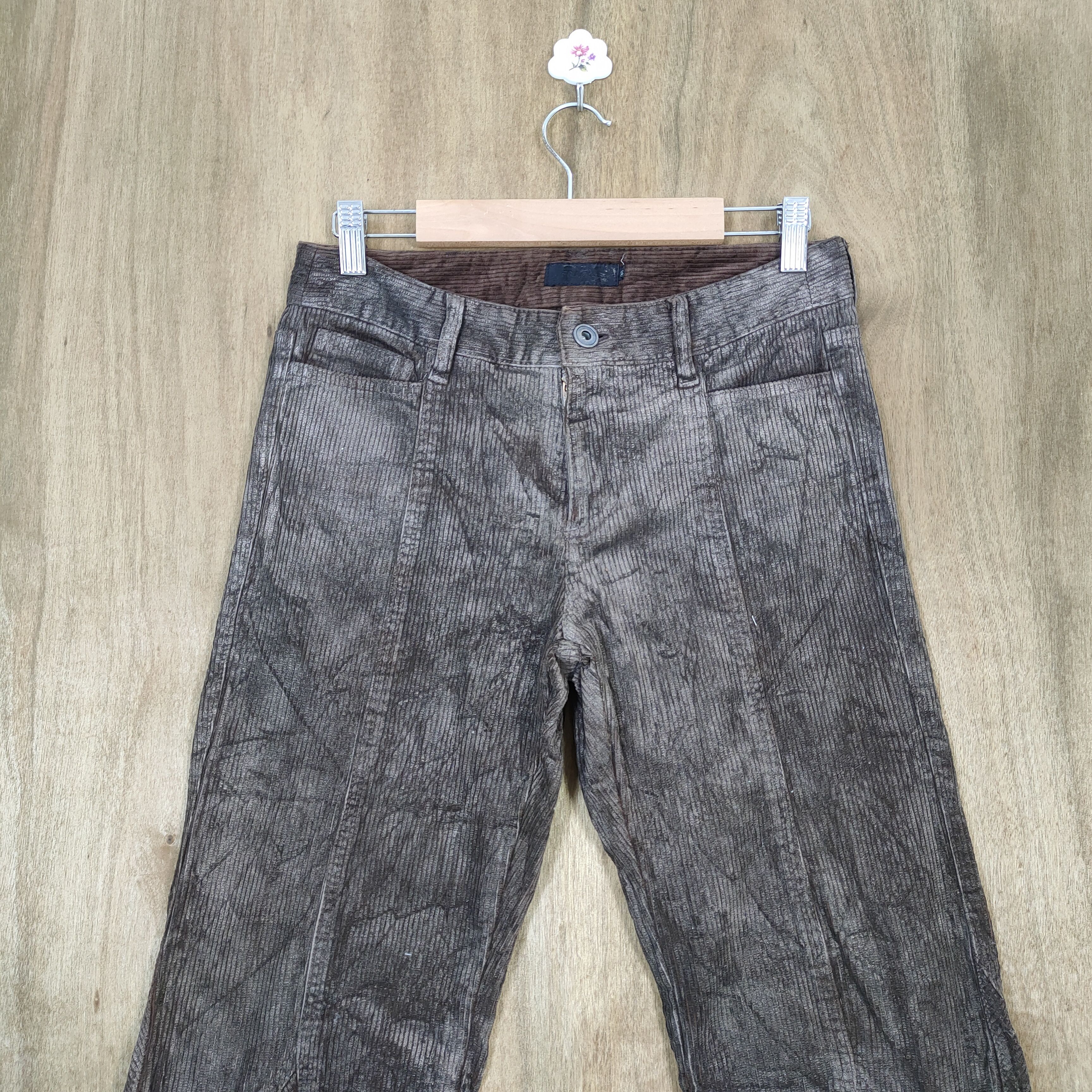 Japanese Brand W28 FRAGILE CORDUROY FADED FLARE PANTS Size US 28 / EU 44 - 3 Thumbnail