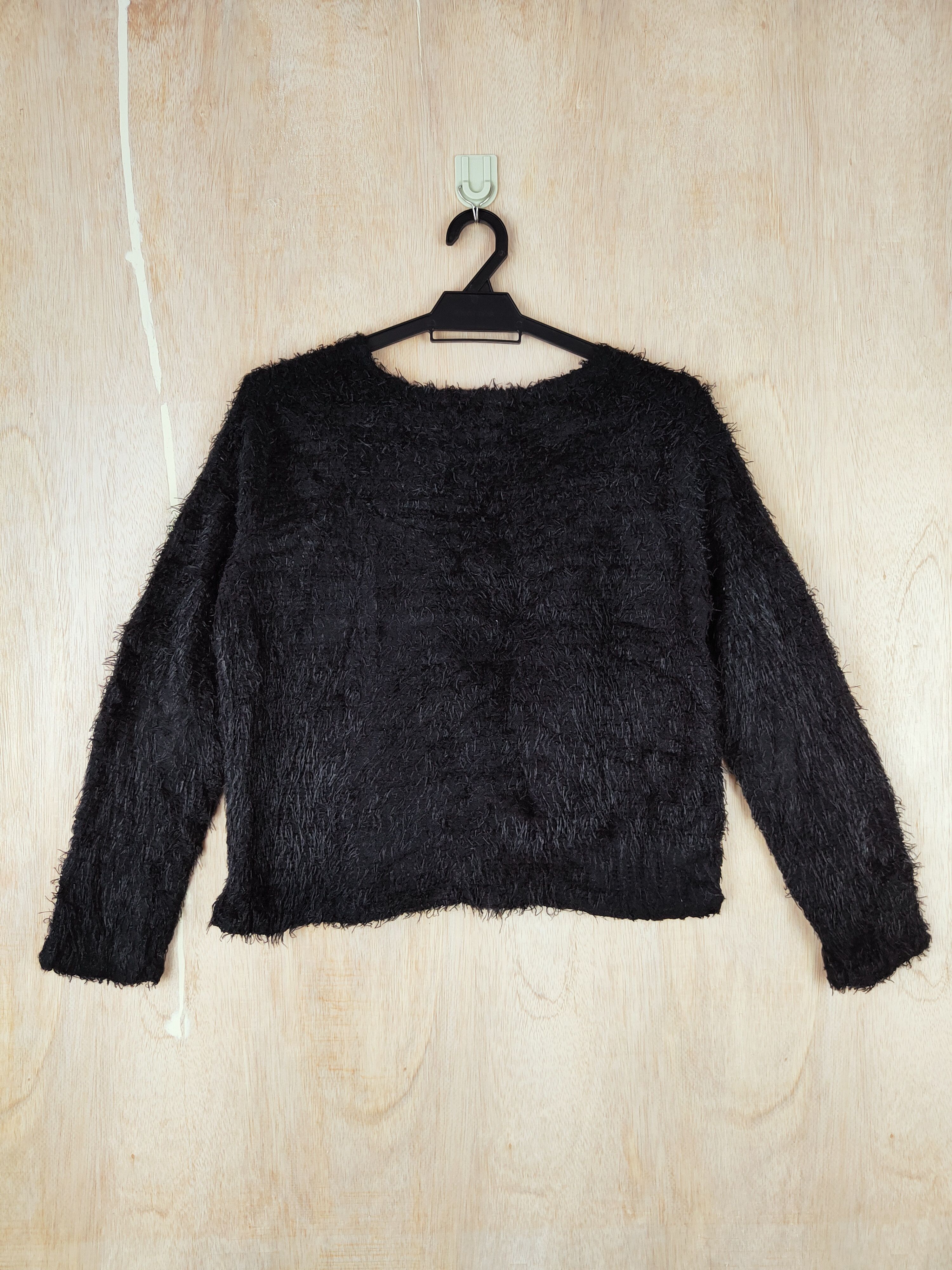 Homespun Knitwear × Japanese Brand Batea-Mouche Black Shag Shaggy Fur Mohair Knitwear #S276 Size US XS / EU 42 / 0 - 5 Thumbnail