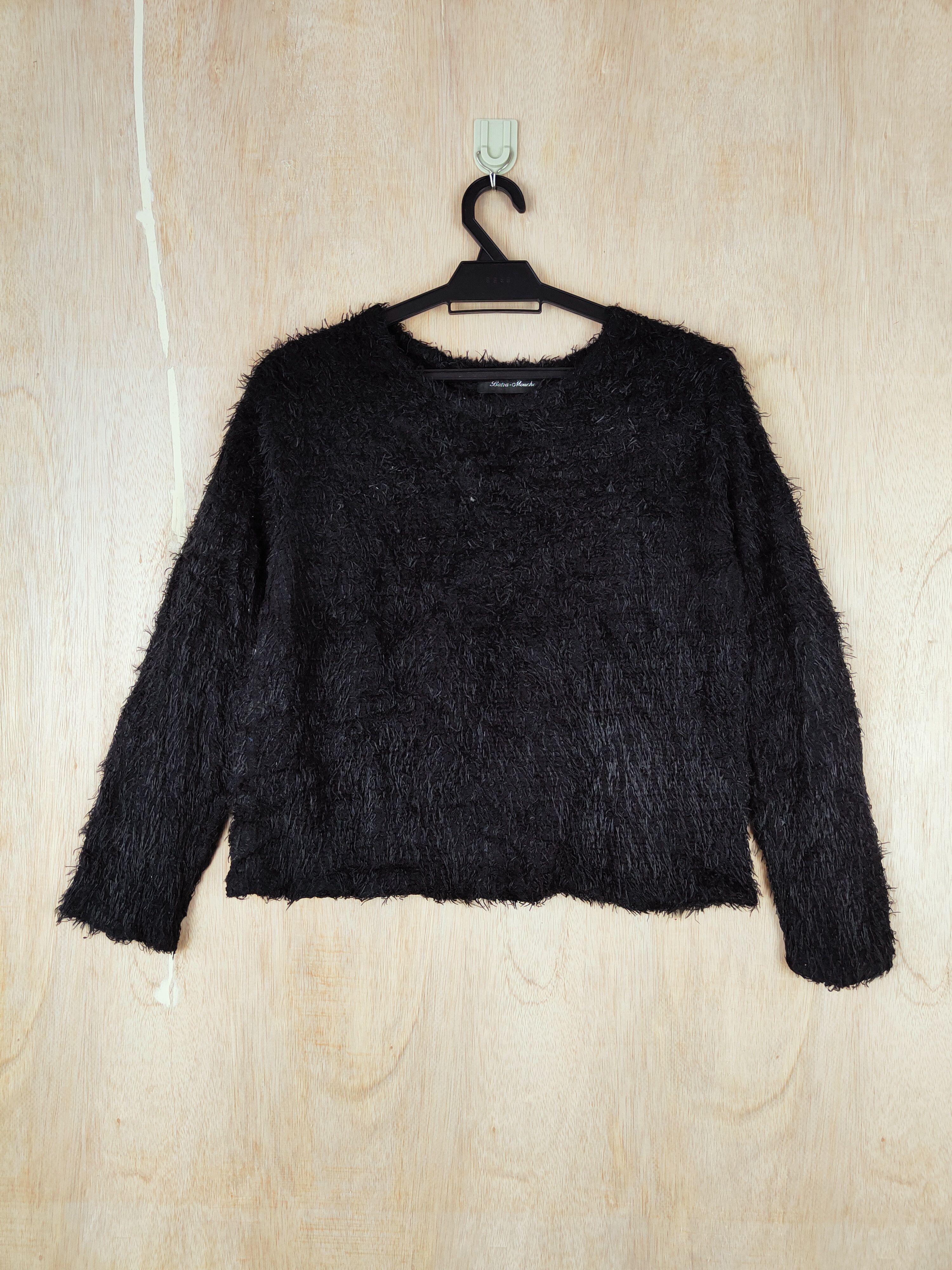 Homespun Knitwear × Japanese Brand Batea-Mouche Black Shag Shaggy Fur Mohair Knitwear #S276 Size US XS / EU 42 / 0 - 1 Thumbnail