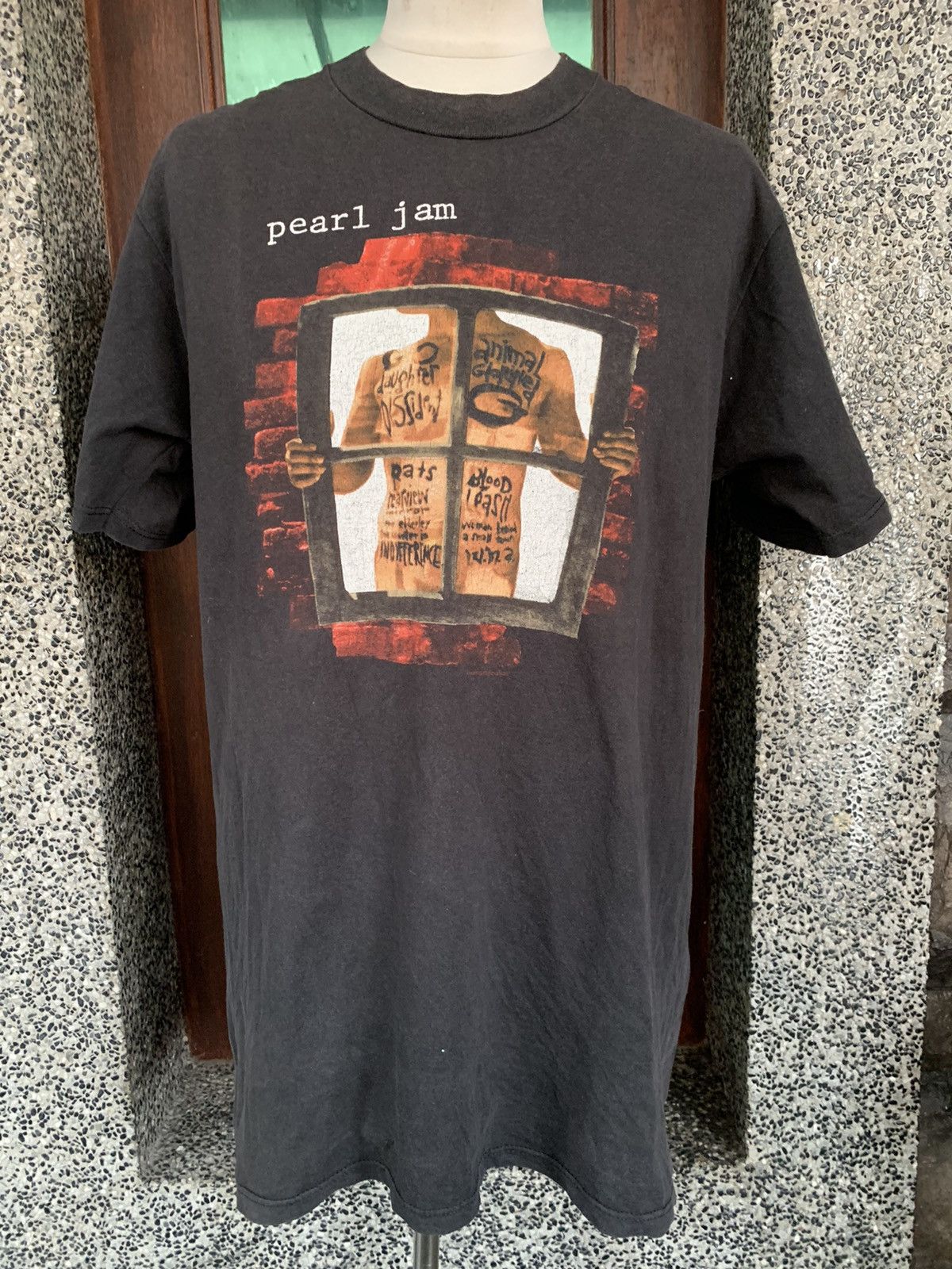ミュージシャン Pearl jam window pain XL Vintage 1993 Pearl Jam Window Pain Band Tee Tour T-Shirt