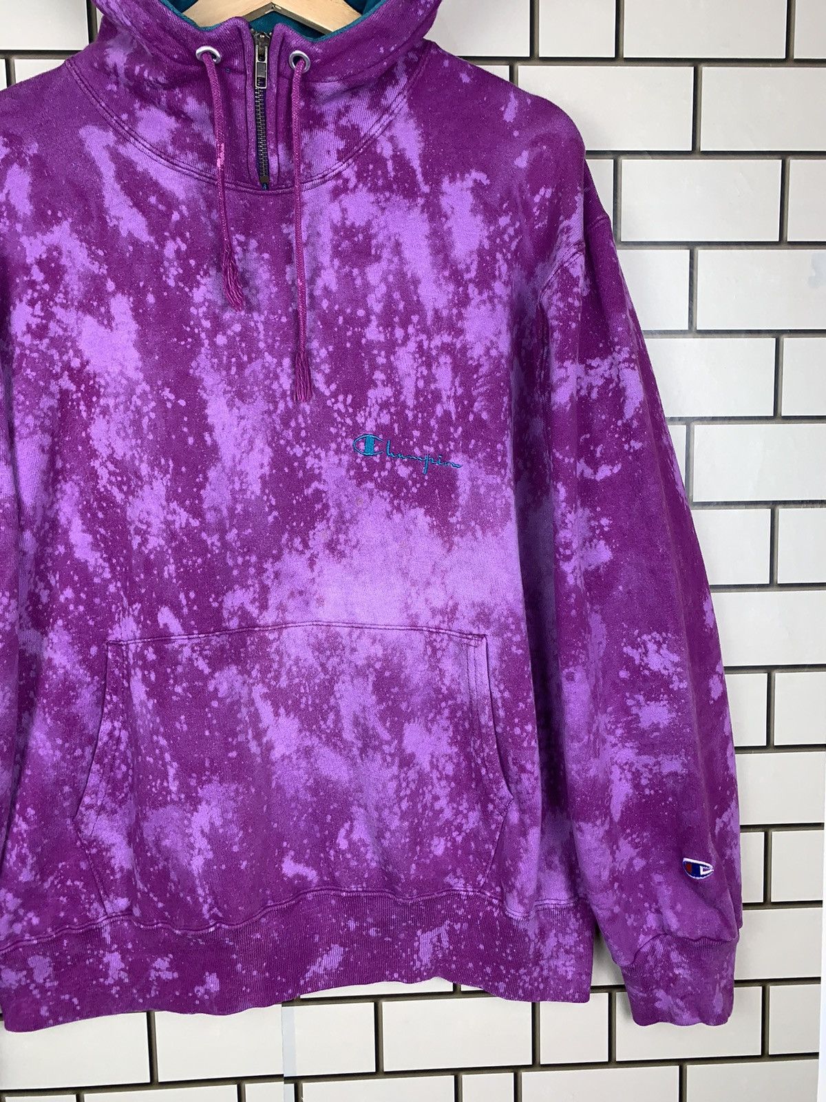 Champion × Vintage Vintage 90s Champion Custom Acid Wash Hoodie Sweatshirts Size US XL / EU 56 / 4 - 6 Thumbnail