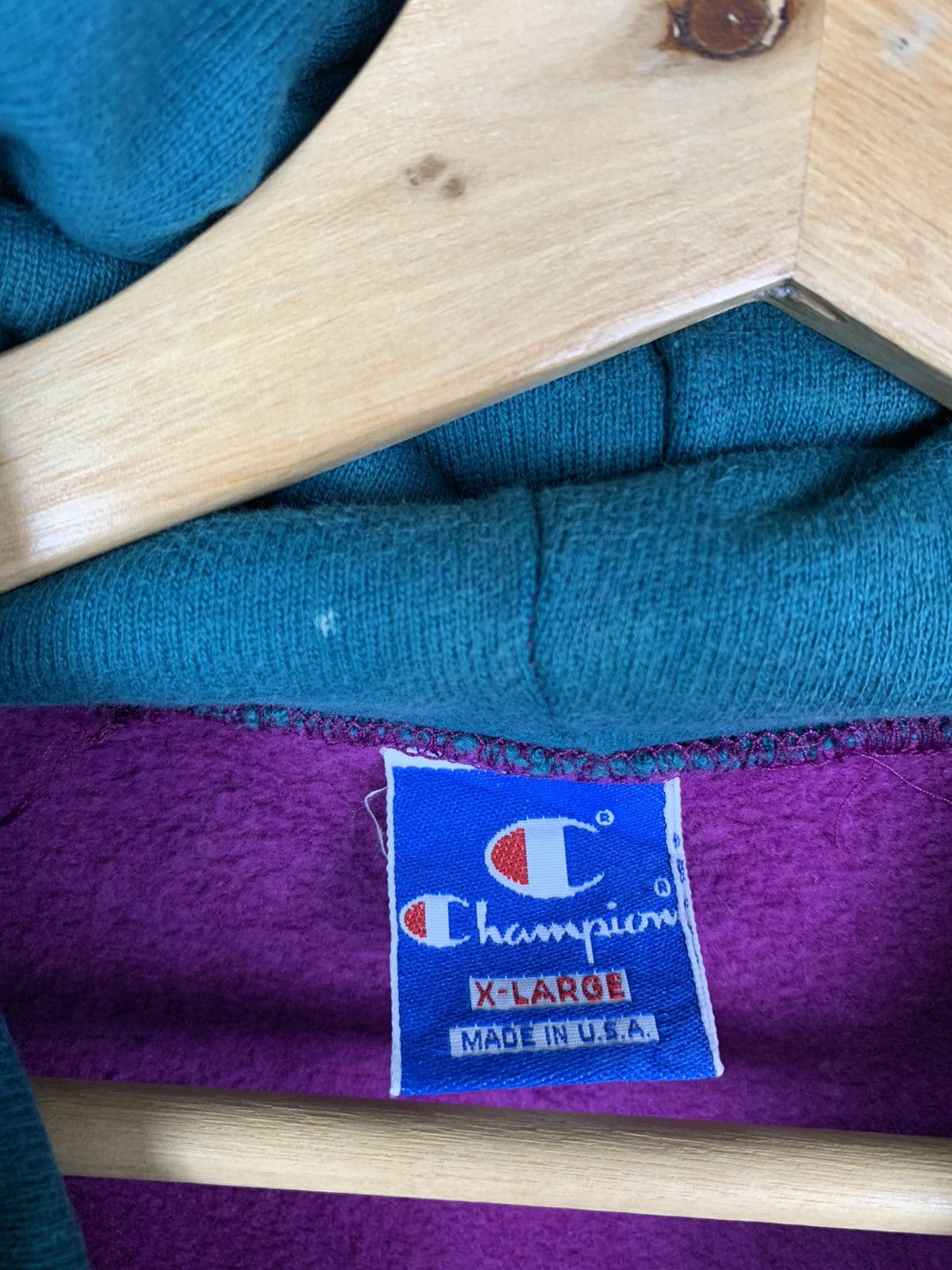 Champion × Vintage Vintage 90s Champion Custom Acid Wash Hoodie Sweatshirts Size US XL / EU 56 / 4 - 19 Thumbnail